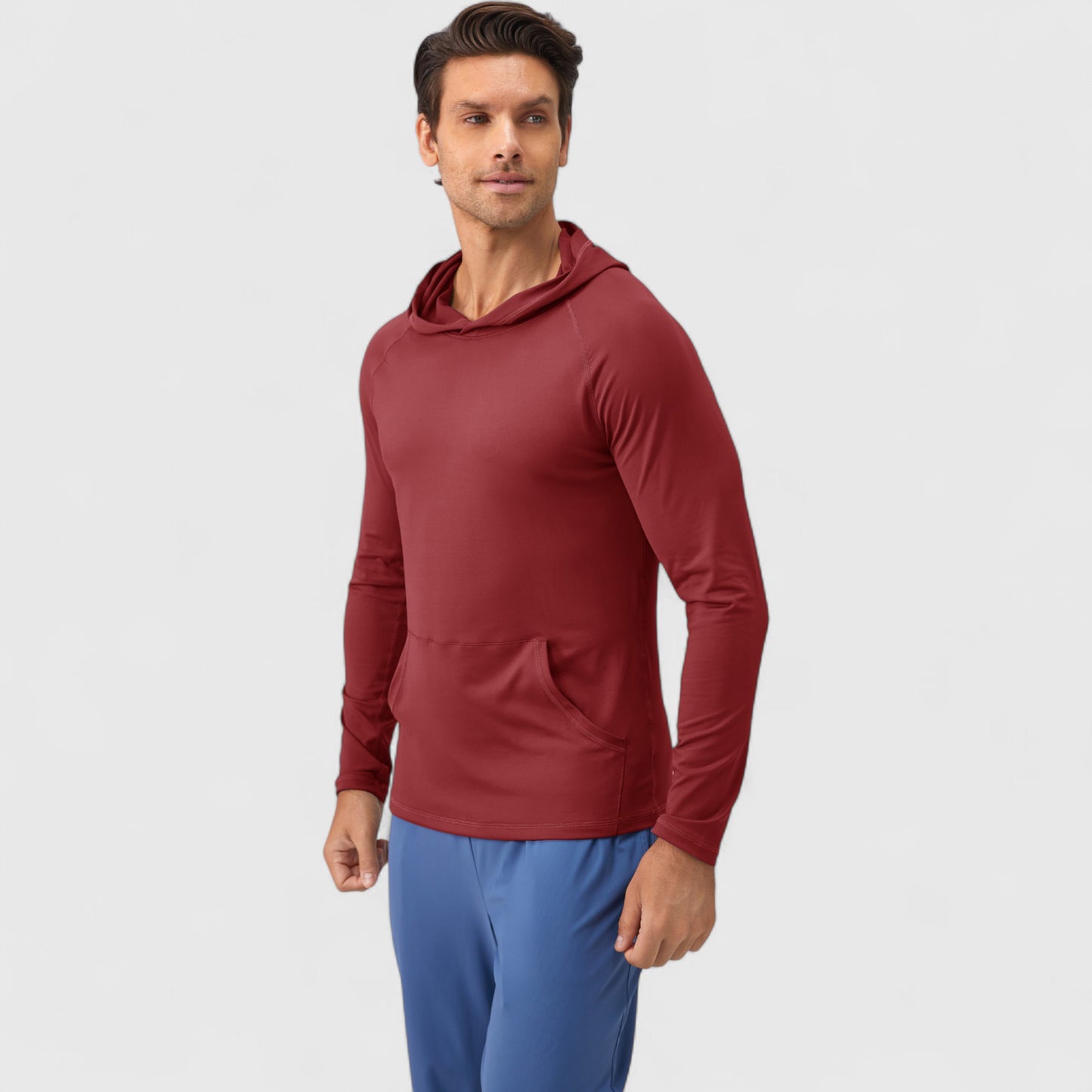 Anna-Kaci Active Men's Long Sleeve Pullover Hoodie with Front Kangaroo Pocket and Athletic Fit