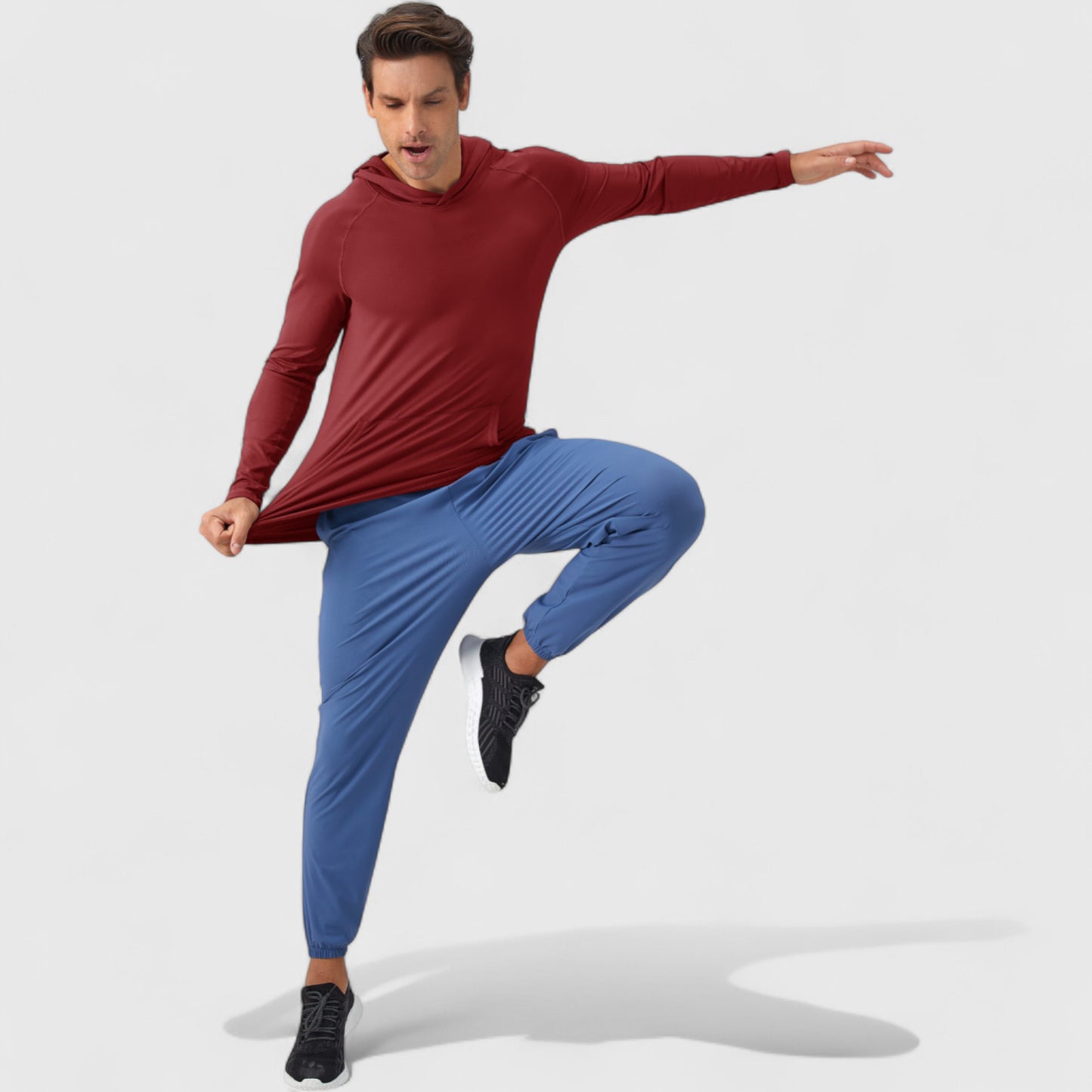 Anna-Kaci Active Men's Long Sleeve Pullover Hoodie with Front Kangaroo Pocket and Athletic Fit