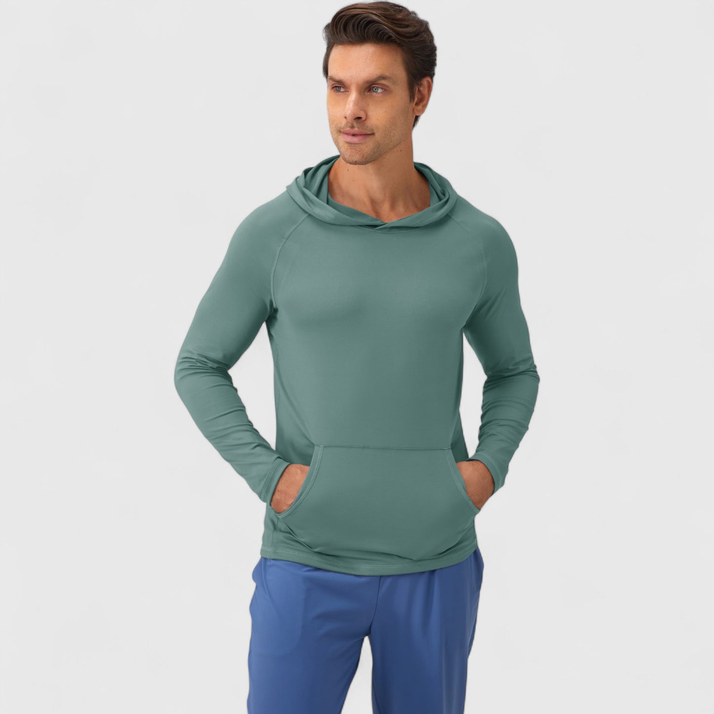 Anna-Kaci Active Men's Long Sleeve Pullover Hoodie with Front Kangaroo Pocket and Athletic Fit