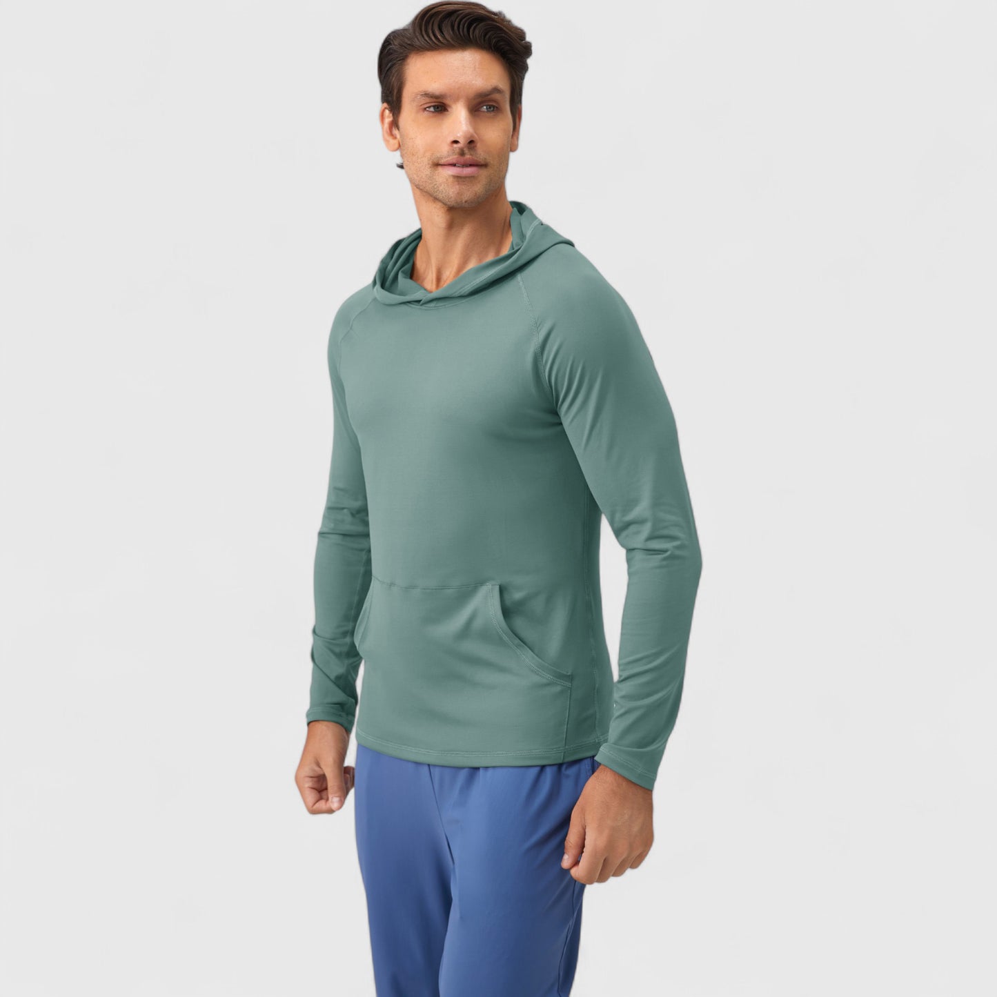 Anna-Kaci Active Men's Long Sleeve Pullover Hoodie with Front Kangaroo Pocket and Athletic Fit