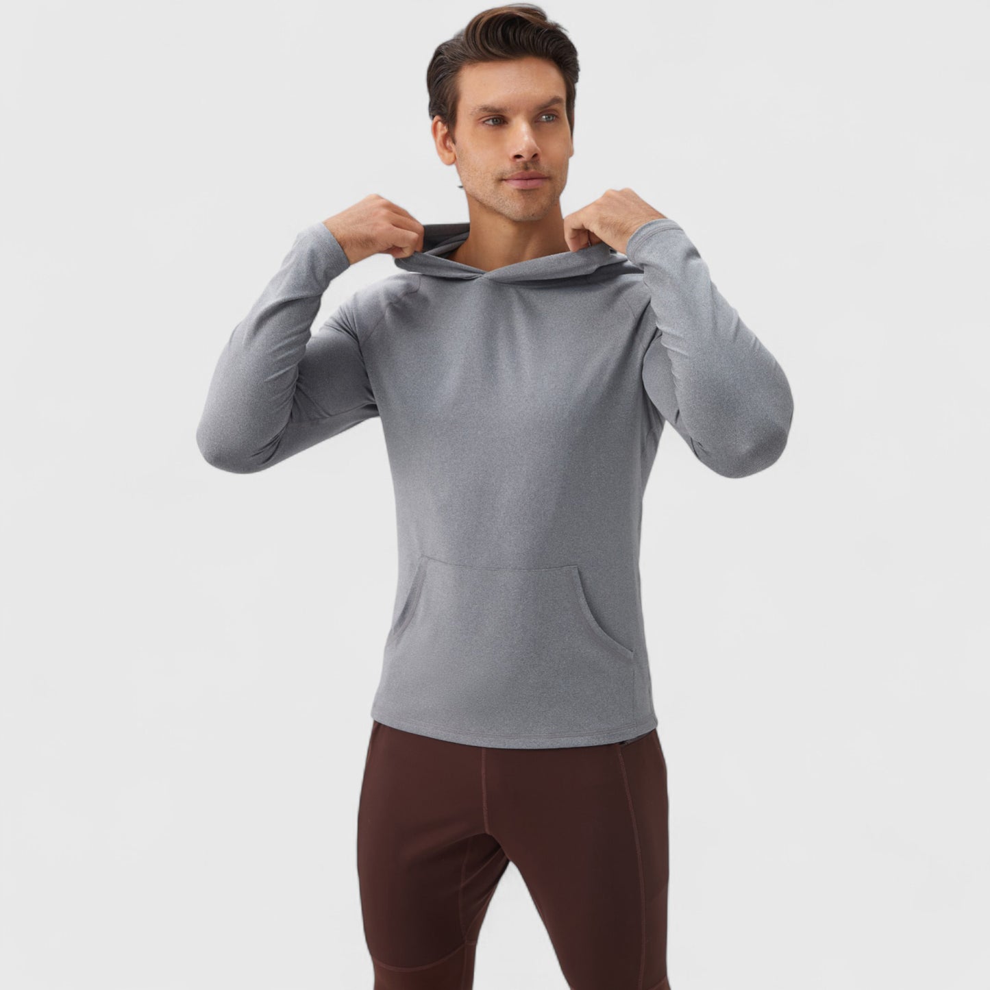 Anna-Kaci Active Men's Long Sleeve Pullover Hoodie with Front Kangaroo Pocket and Athletic Fit