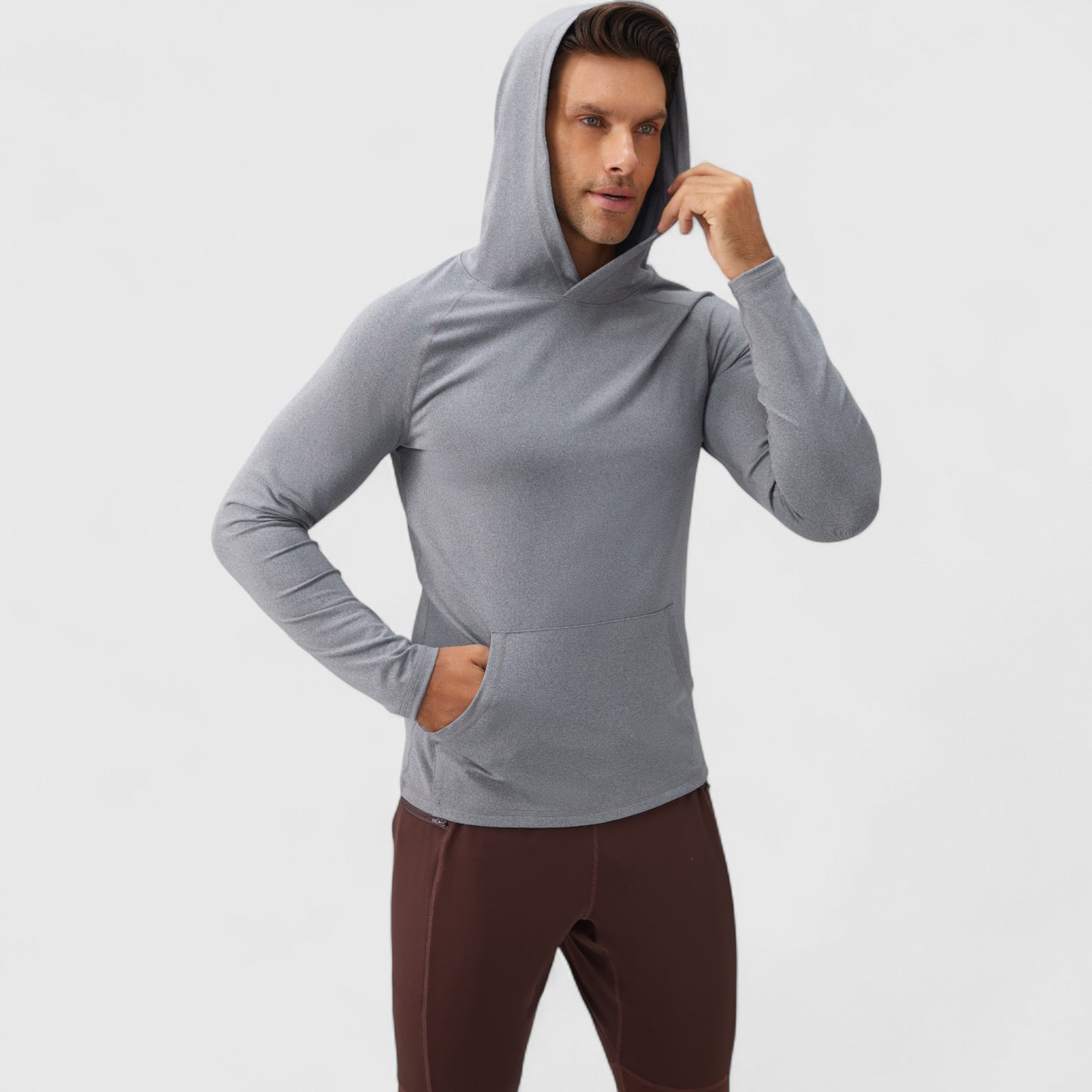Anna-Kaci Active Men's Long Sleeve Pullover Hoodie with Front Kangaroo Pocket and Athletic Fit