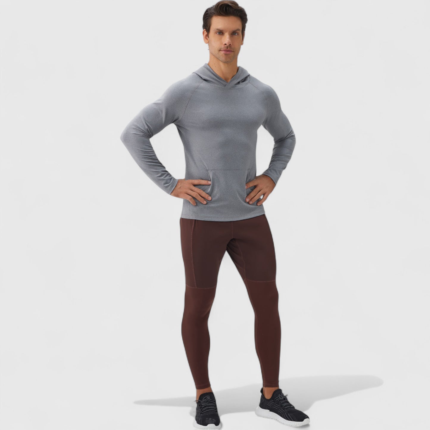 Anna-Kaci Active Men's Long Sleeve Pullover Hoodie with Front Kangaroo Pocket and Athletic Fit
