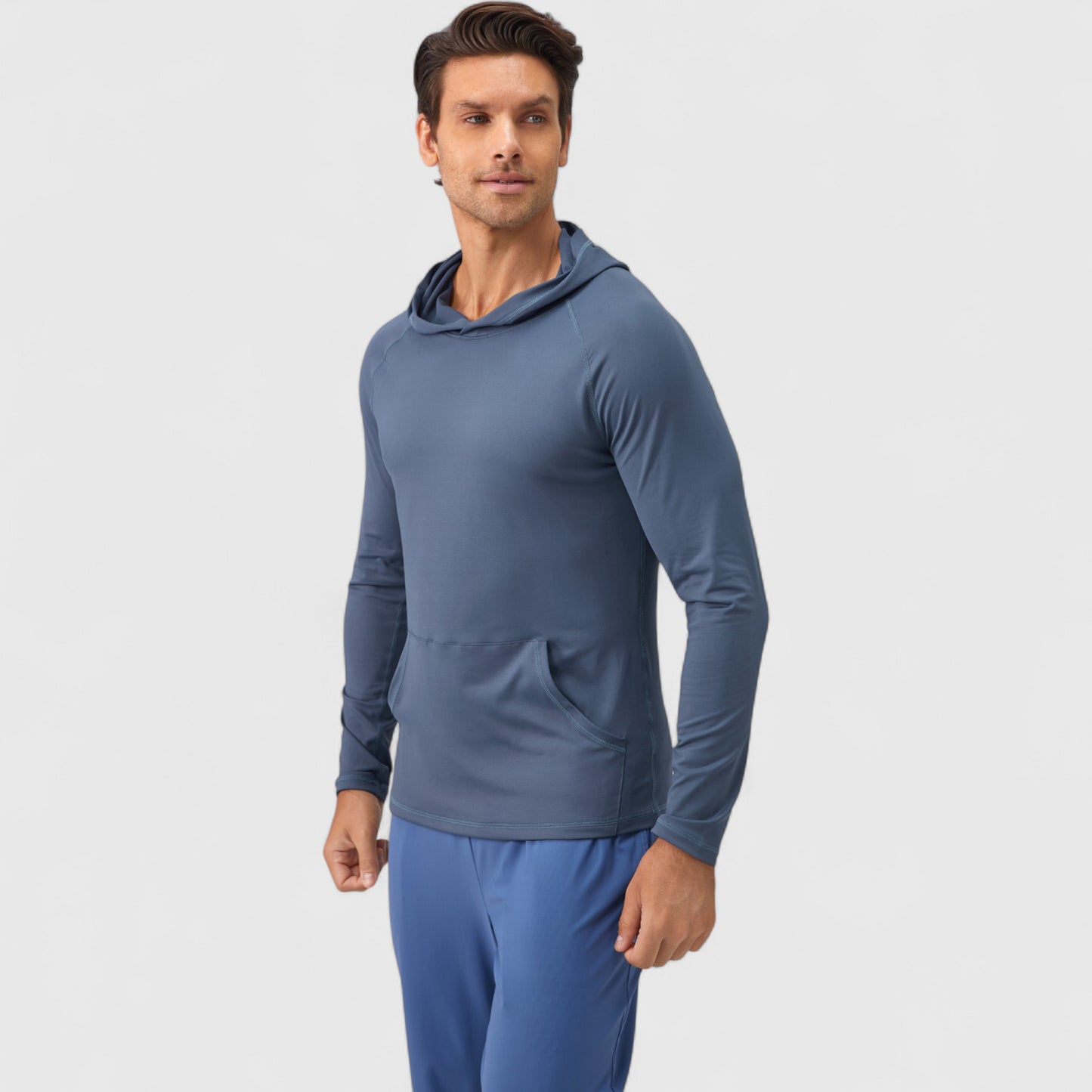 Anna-Kaci Active Men's Long Sleeve Pullover Hoodie with Front Kangaroo Pocket and Athletic Fit