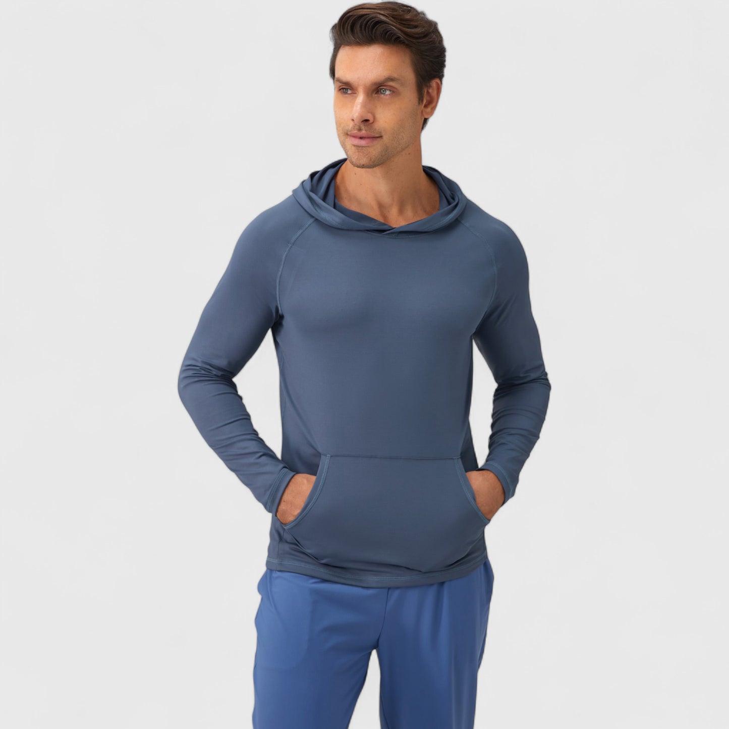 Anna-Kaci Active Men's Long Sleeve Pullover Hoodie with Front Kangaroo Pocket and Athletic Fit
