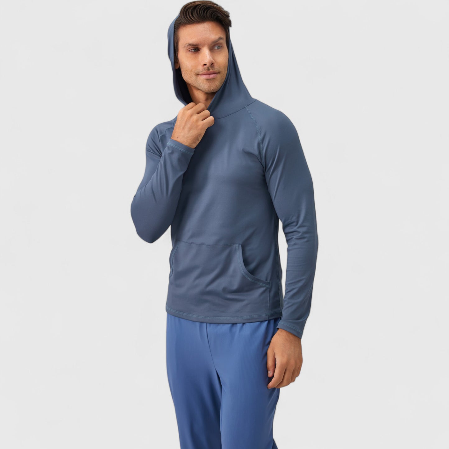 Anna-Kaci Active Men's Long Sleeve Pullover Hoodie with Front Kangaroo Pocket and Athletic Fit