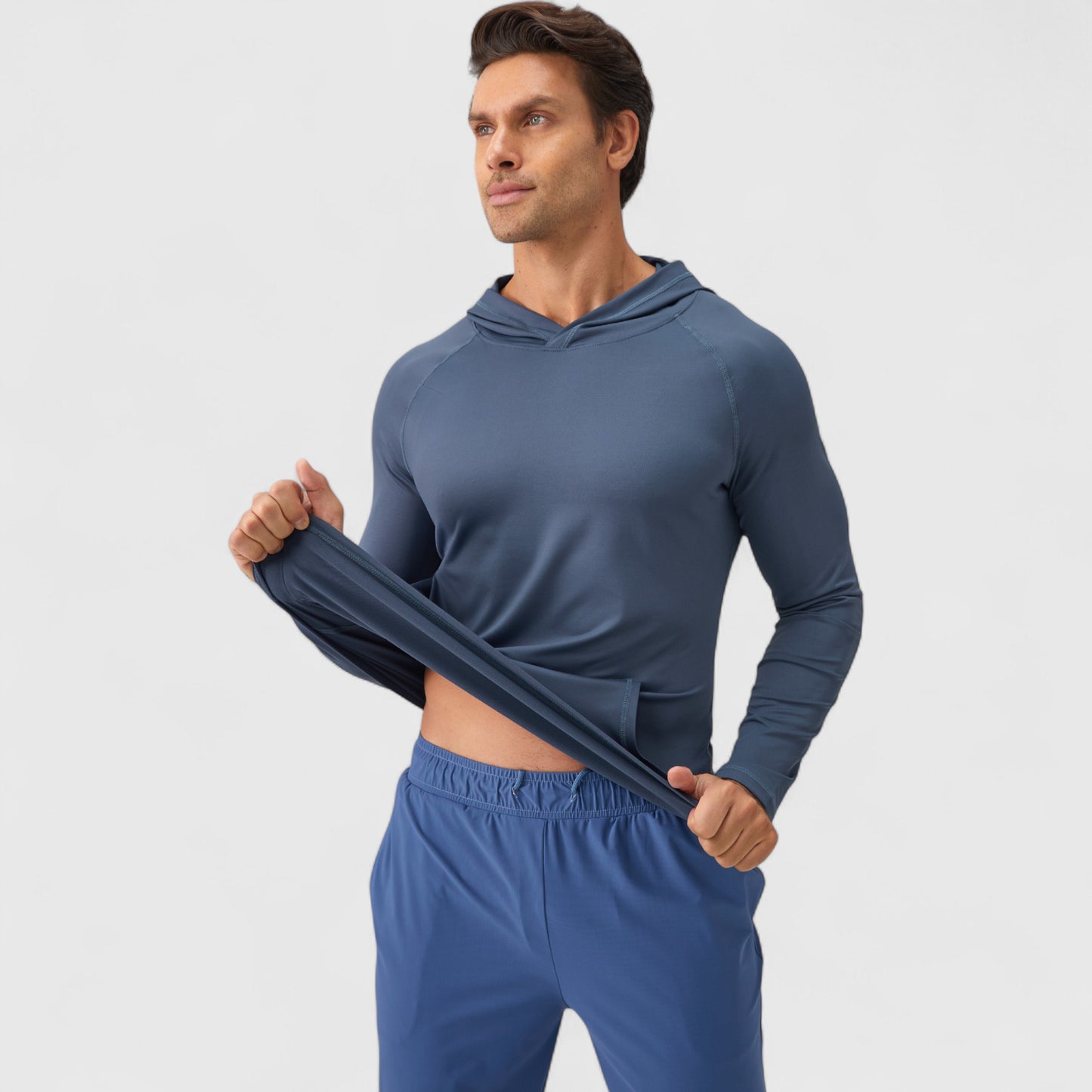 Anna-Kaci Active Men's Long Sleeve Pullover Hoodie with Front Kangaroo Pocket and Athletic Fit
