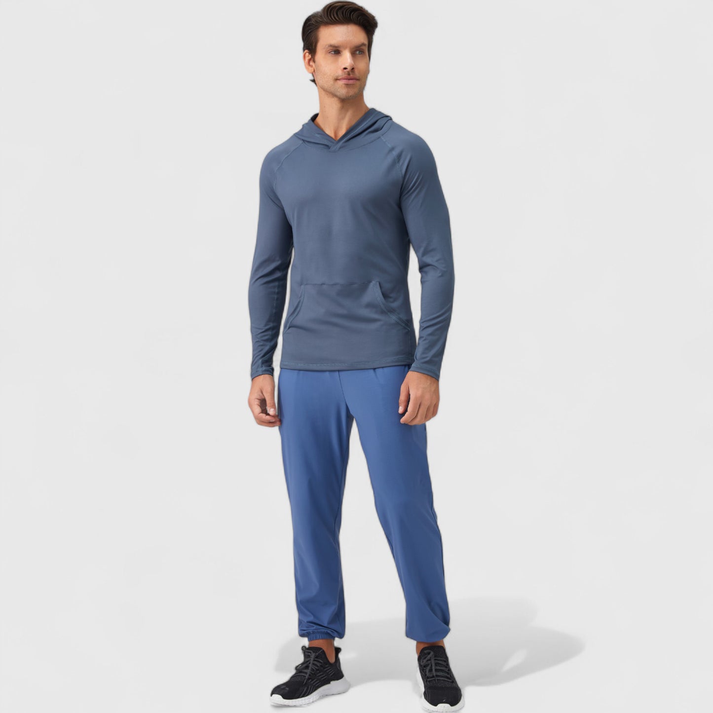 Anna-Kaci Active Men's Long Sleeve Pullover Hoodie with Front Kangaroo Pocket and Athletic Fit