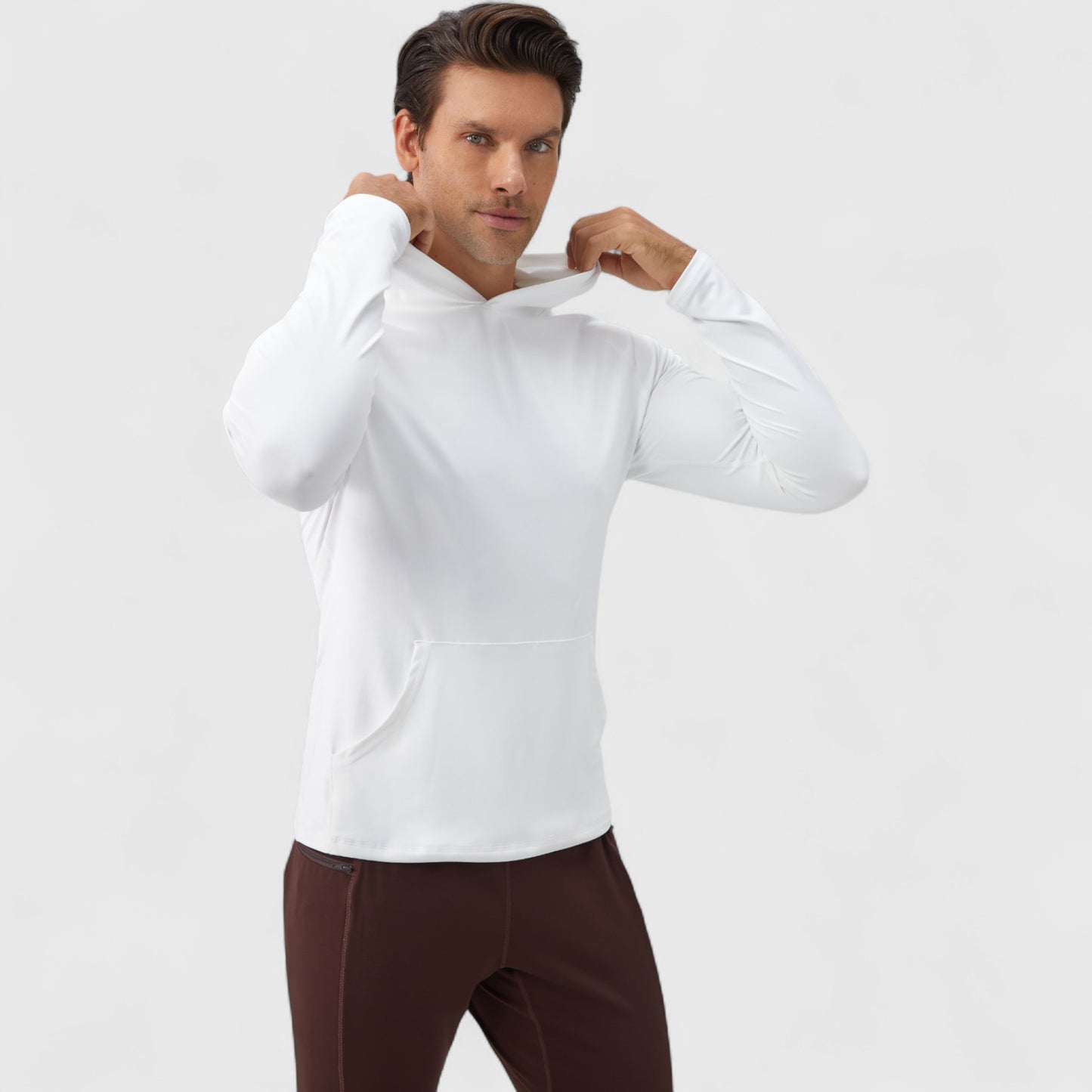 Anna-Kaci Active Men's Long Sleeve Pullover Hoodie with Front Kangaroo Pocket and Athletic Fit