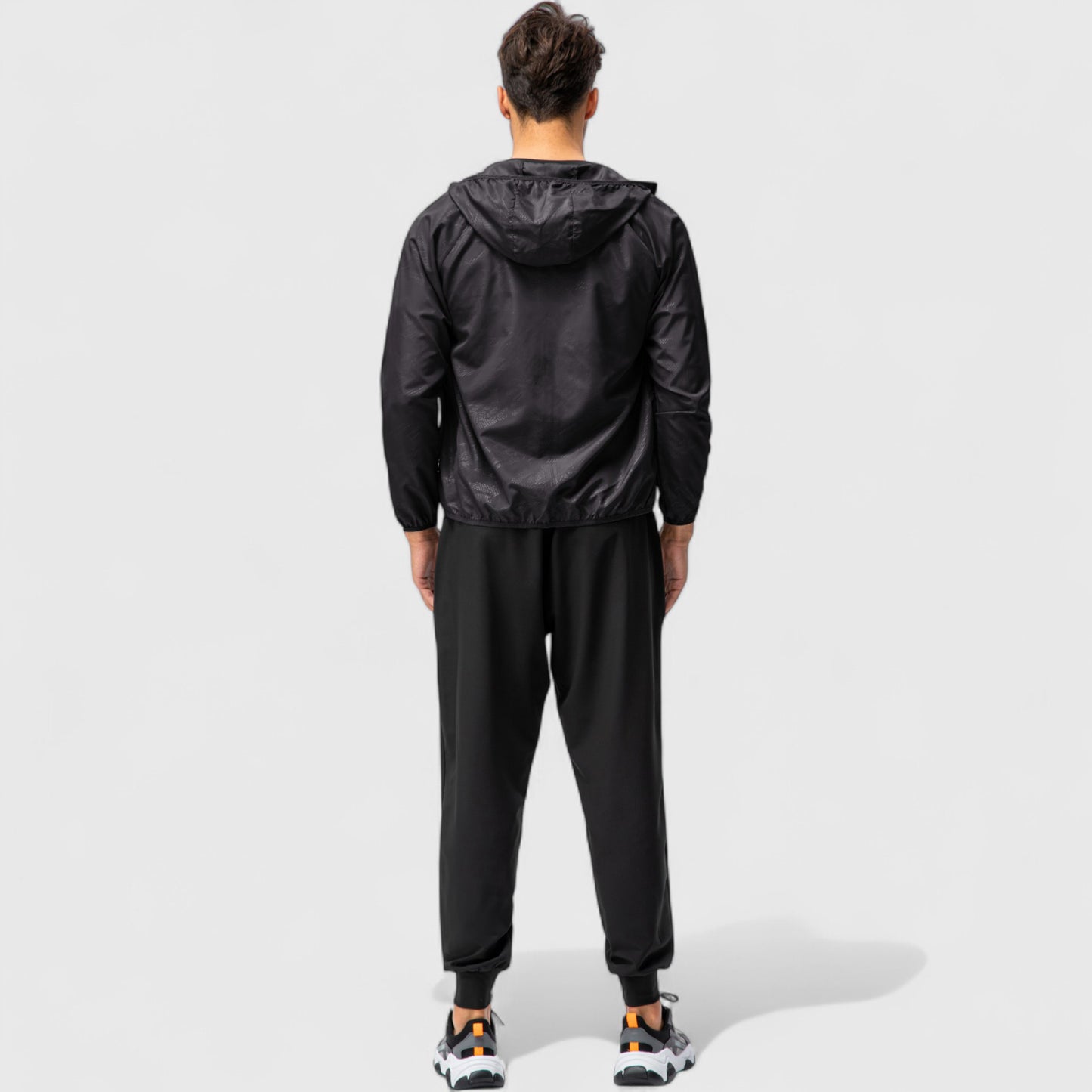 Anna-Kaci Active Men's Full Zip Hooded Windbreaker Jacket with Side Pockets and Elastic Cuffs