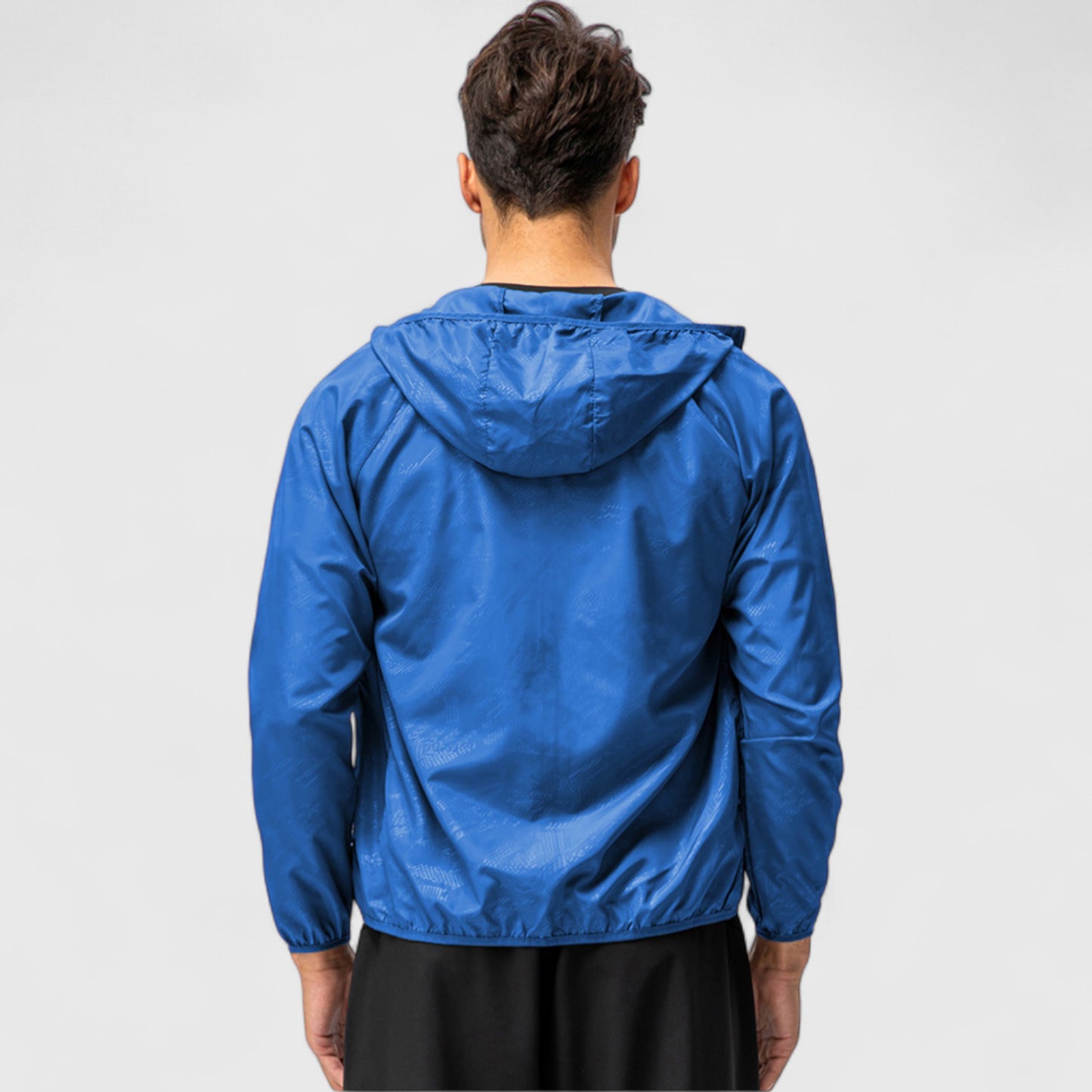 Anna-Kaci Active Men's Full Zip Hooded Windbreaker Jacket with Side Pockets and Elastic Cuffs