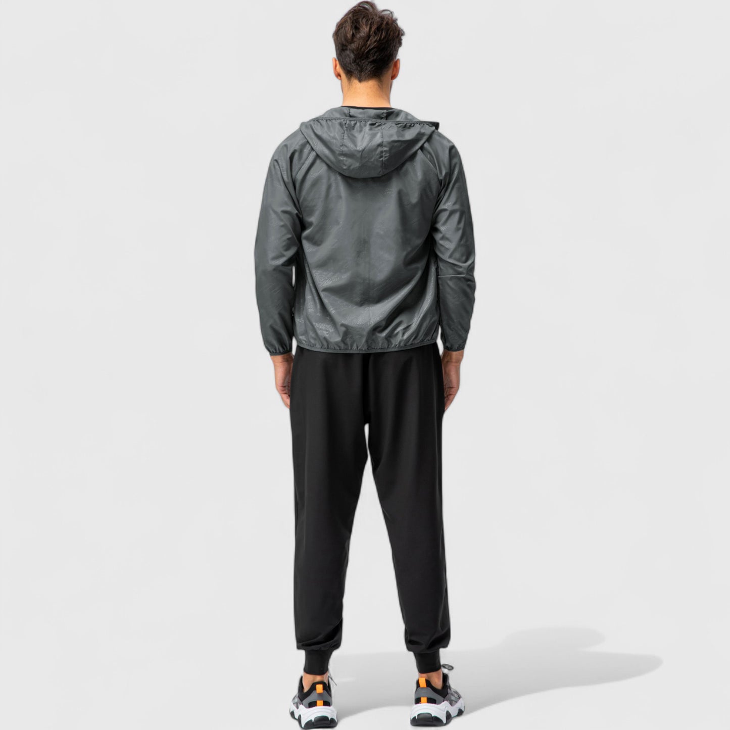 Anna-Kaci Active Men's Full Zip Hooded Windbreaker Jacket with Side Pockets and Elastic Cuffs