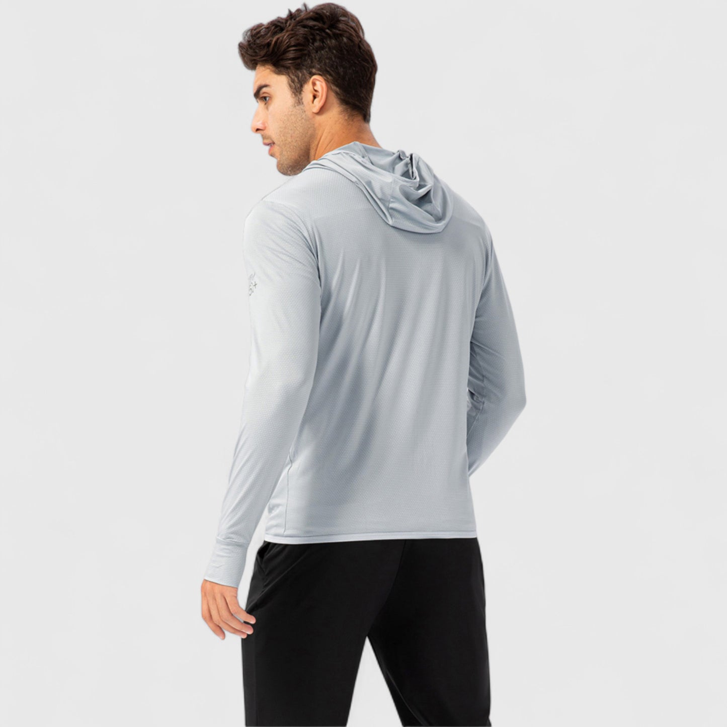Anna-Kaci Active Men's Lightweight Zip-Up Hooded Jacket with Thumbholes and UPF 50+ Protection