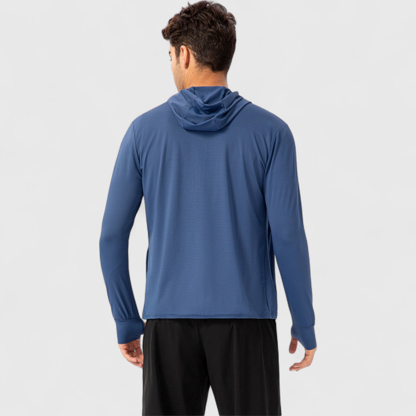 Anna-Kaci Active Men's Lightweight Zip-Up Hooded Jacket with Thumbholes and UPF 50+ Protection