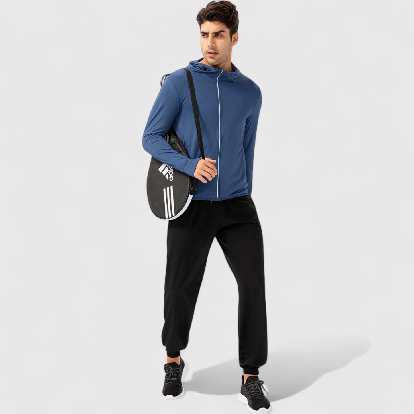 Anna-Kaci Active Men's Lightweight Zip-Up Hooded Jacket with Thumbholes and UPF 50+ Protection