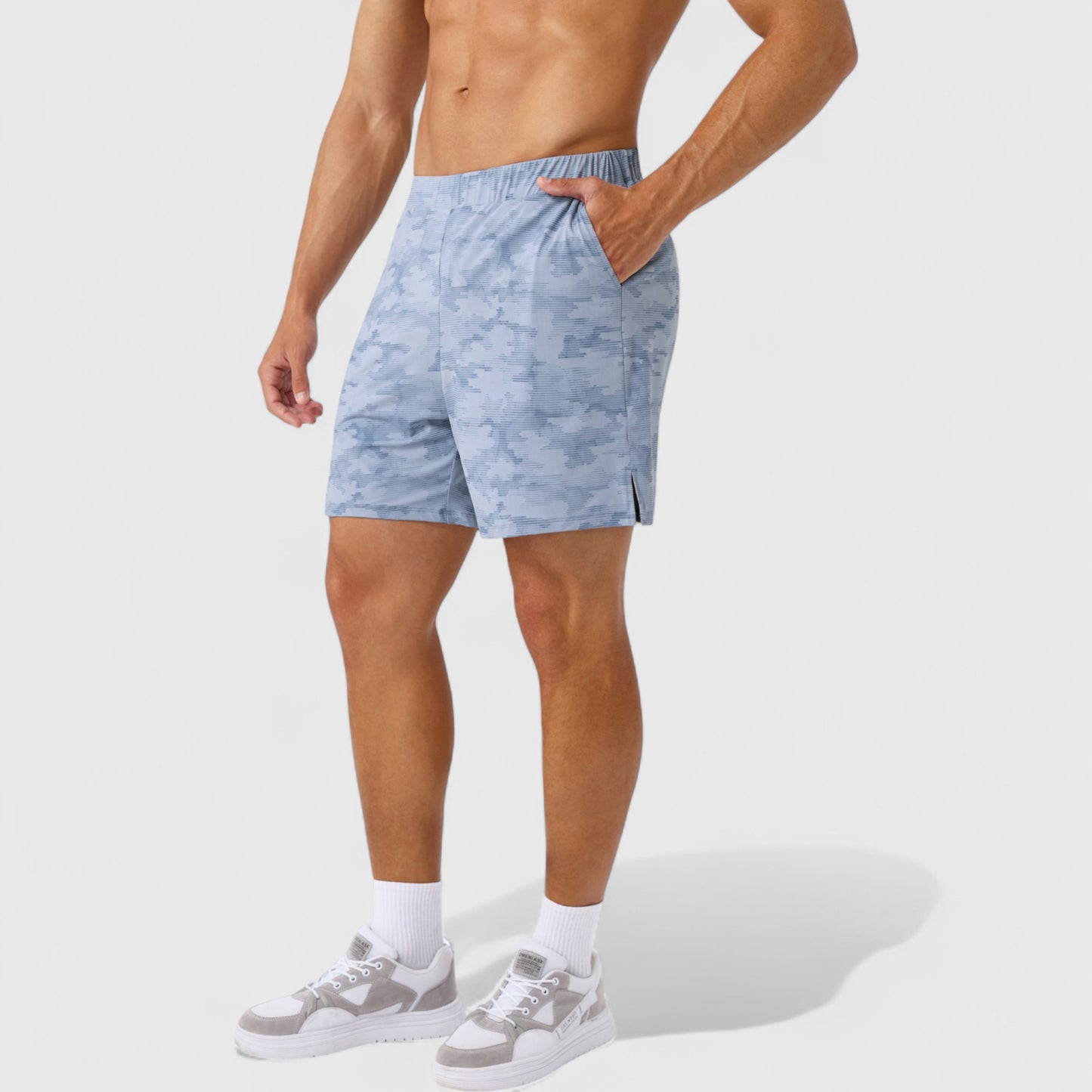 Anna-Kaci Active Men's Printed Athletic Shorts with Elastic Waistband and Side Pockets