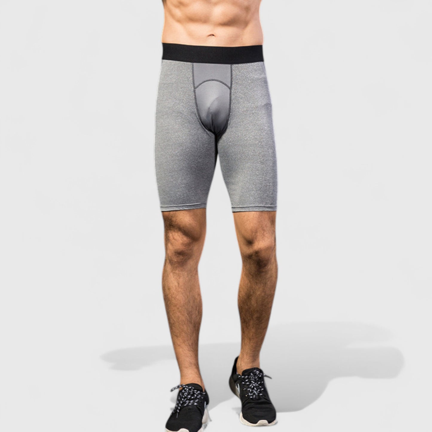 Anna-Kaci Active Men's Padded Compression Cycling Shorts with Wide Waistband and Mid-Thigh Length