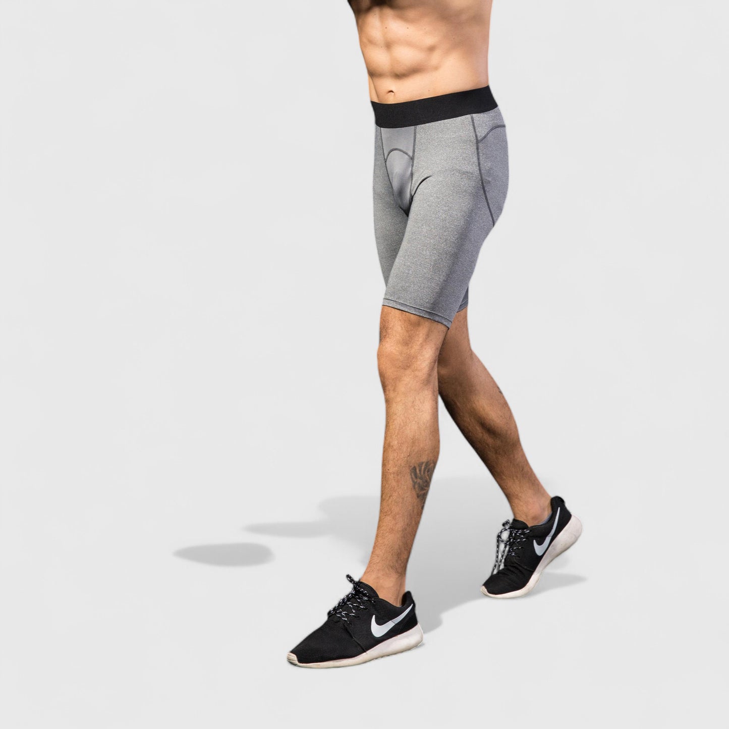 Anna-Kaci Active Men's Padded Compression Cycling Shorts with Wide Waistband and Mid-Thigh Length