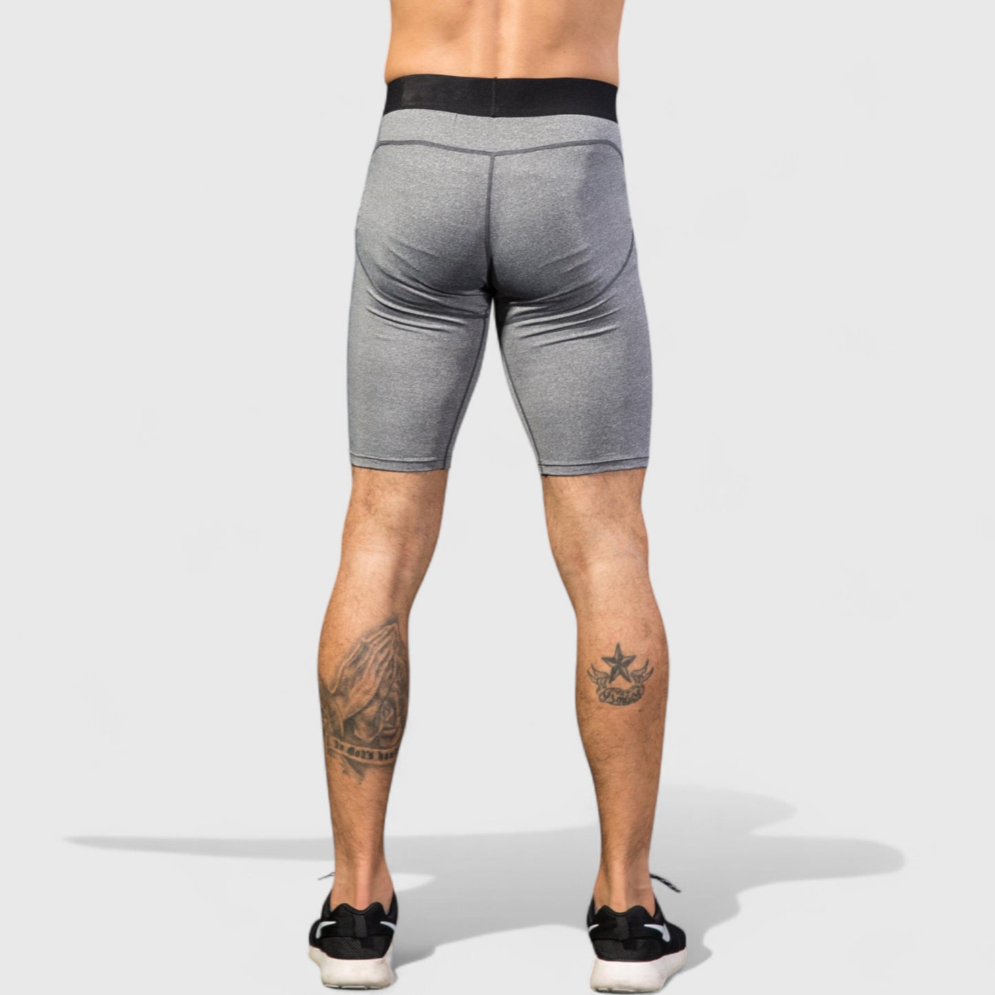 Anna-Kaci Active Men's Padded Compression Cycling Shorts with Wide Waistband and Mid-Thigh Length