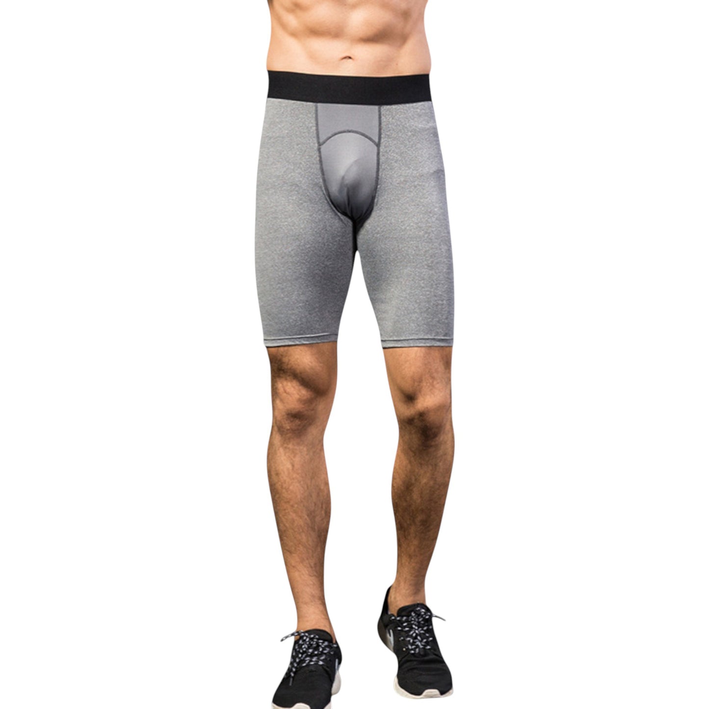 Anna-Kaci Active Men's Padded Compression Cycling Shorts with Wide Waistband and Mid-Thigh Length