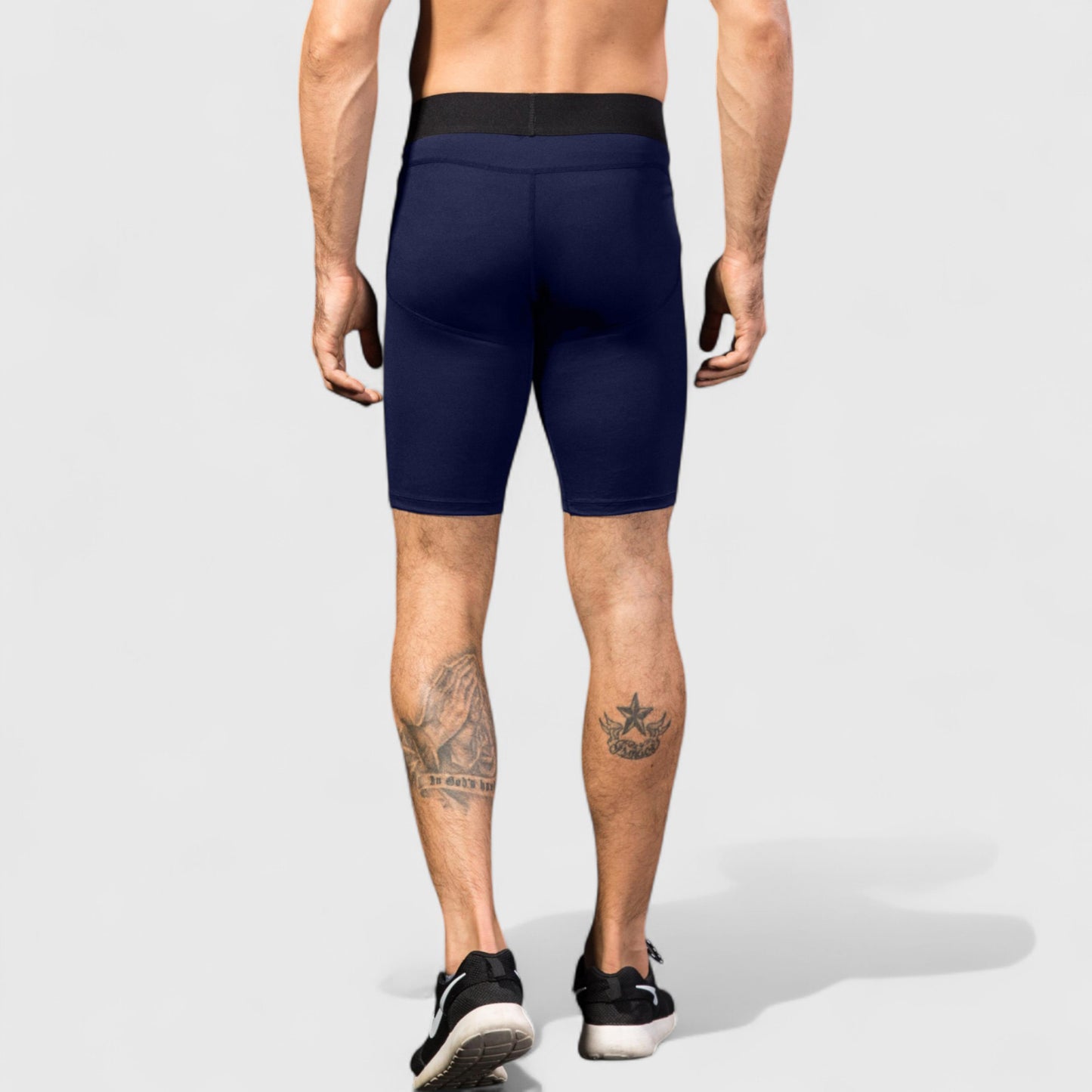 Anna-Kaci Active Men's Padded Compression Cycling Shorts with Wide Waistband and Mid-Thigh Length