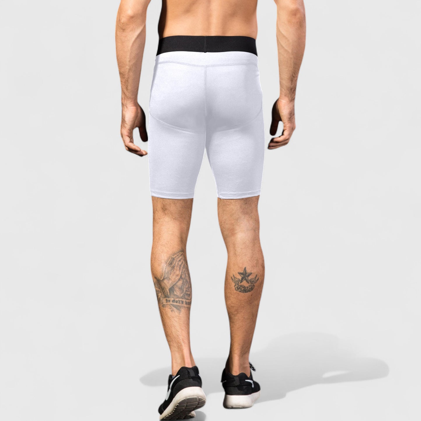 Anna-Kaci Active Men's Padded Compression Cycling Shorts with Wide Waistband and Mid-Thigh Length