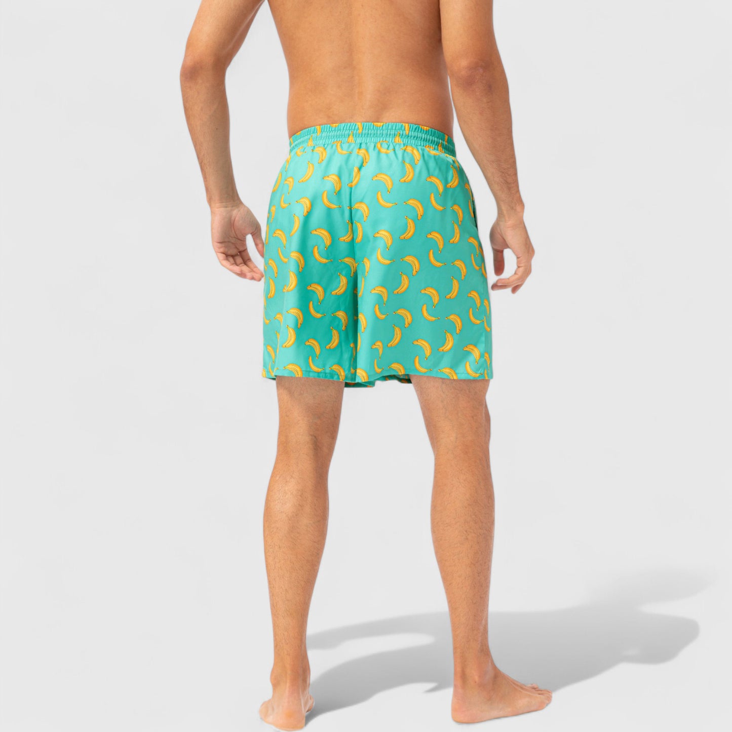 Anna-Kaci Active Men's Tropical Print Swim Trunks with Elastic Waistband and Side Pockets
