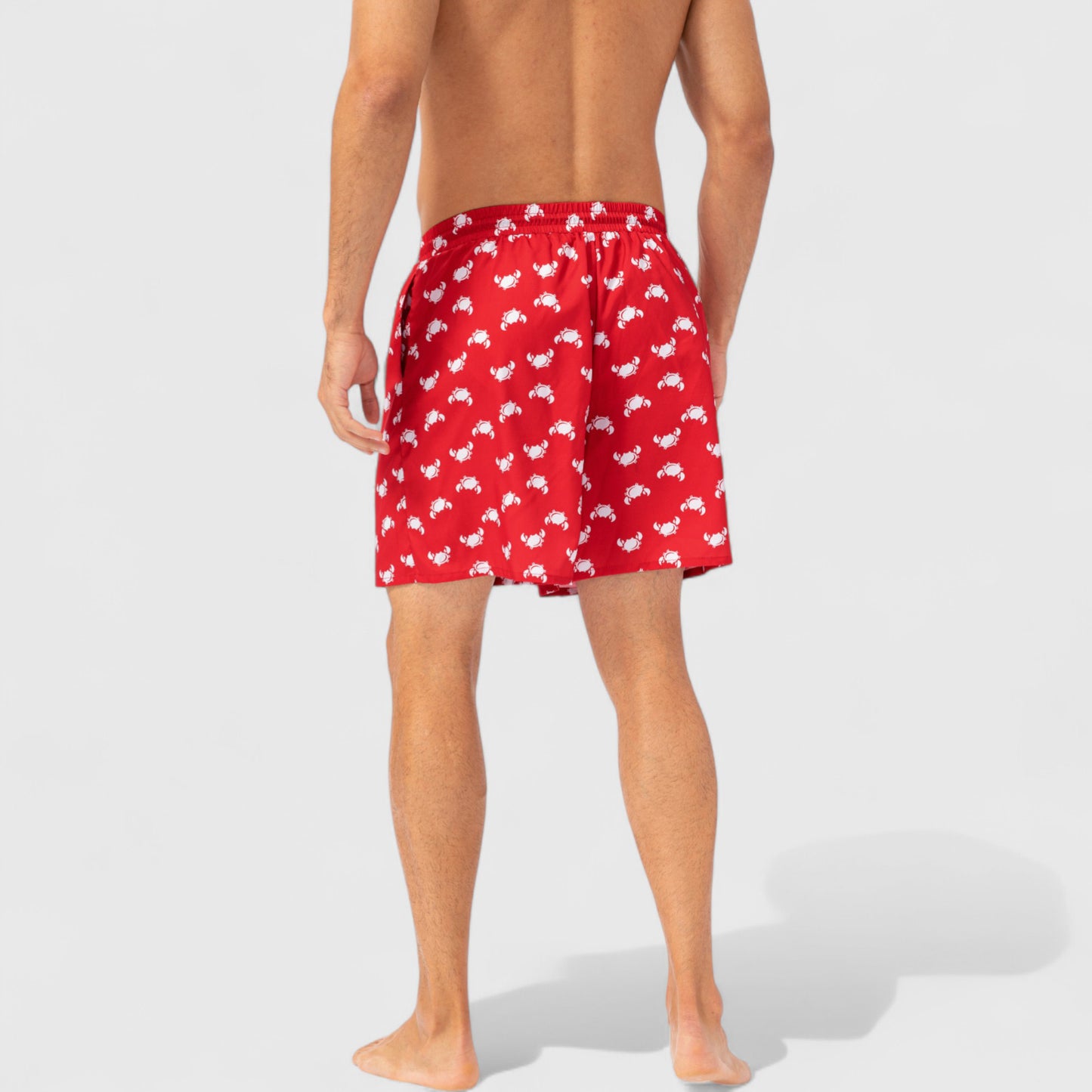 Anna-Kaci Active Men's Tropical Print Swim Trunks with Elastic Waistband and Side Pockets