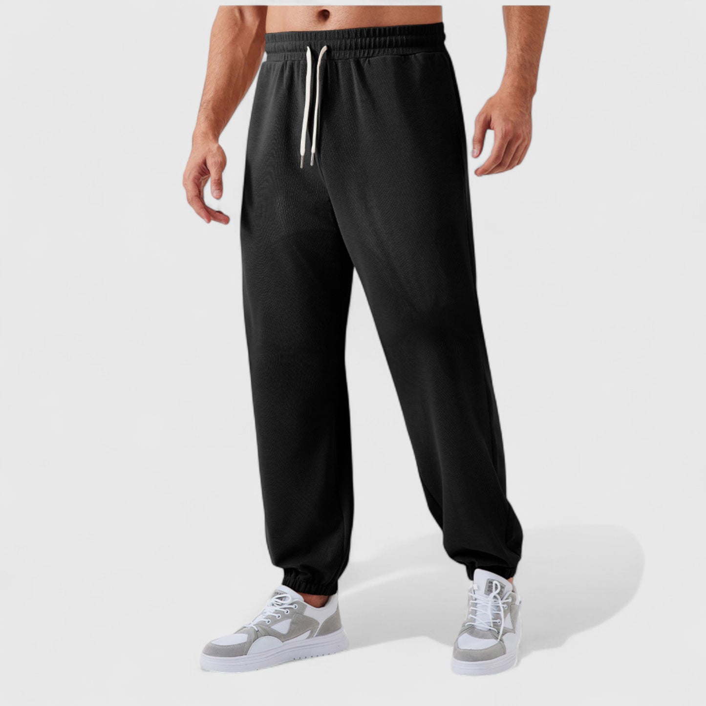 Anna-Kaci Active Men's Jogger Pants with Drawstring Waistband and Elastic Cuffs for Active Comfort