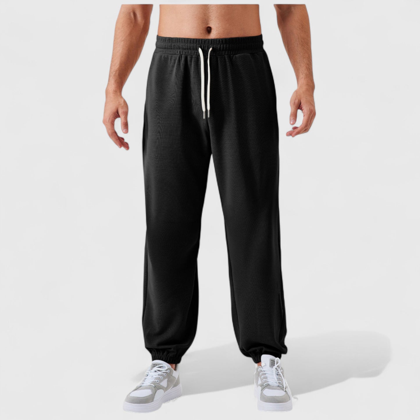 Anna-Kaci Active Men's Jogger Pants with Drawstring Waistband and Elastic Cuffs for Active Comfort