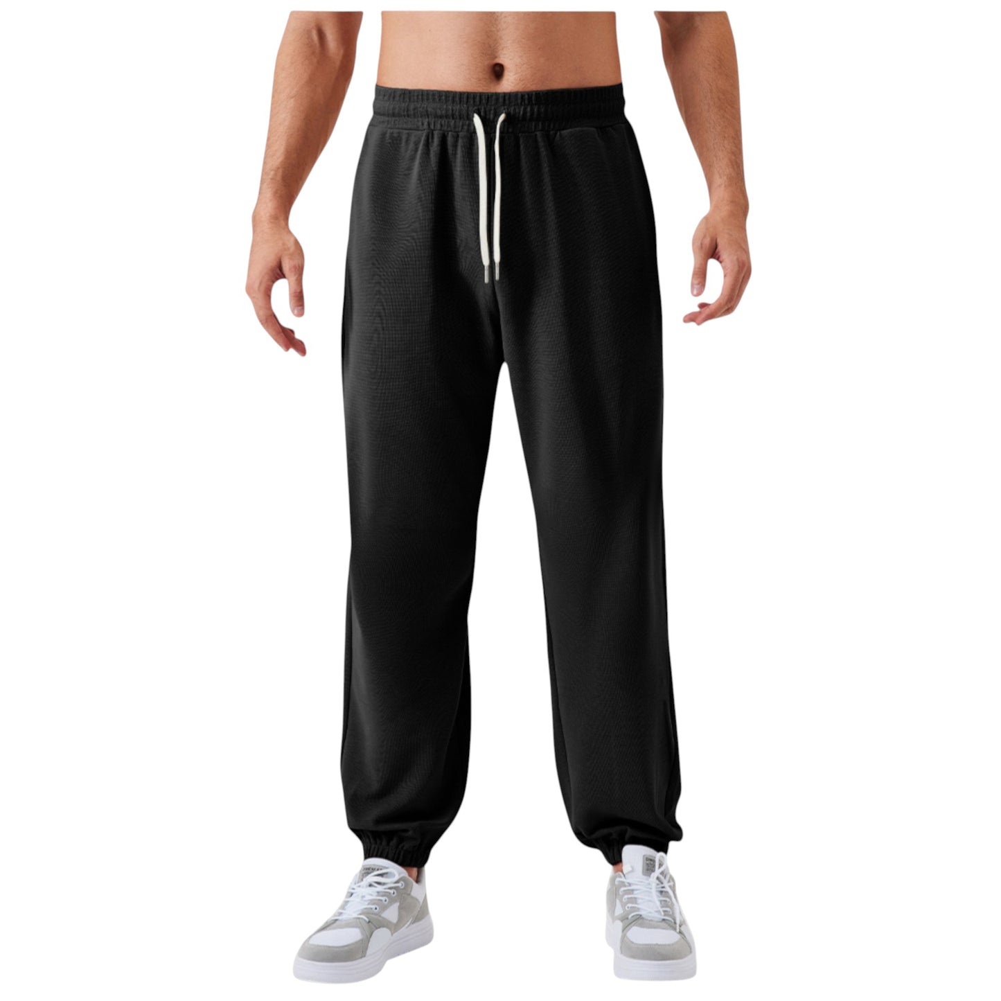 Anna-Kaci Active Men's Jogger Pants with Drawstring Waistband and Elastic Cuffs for Active Comfort