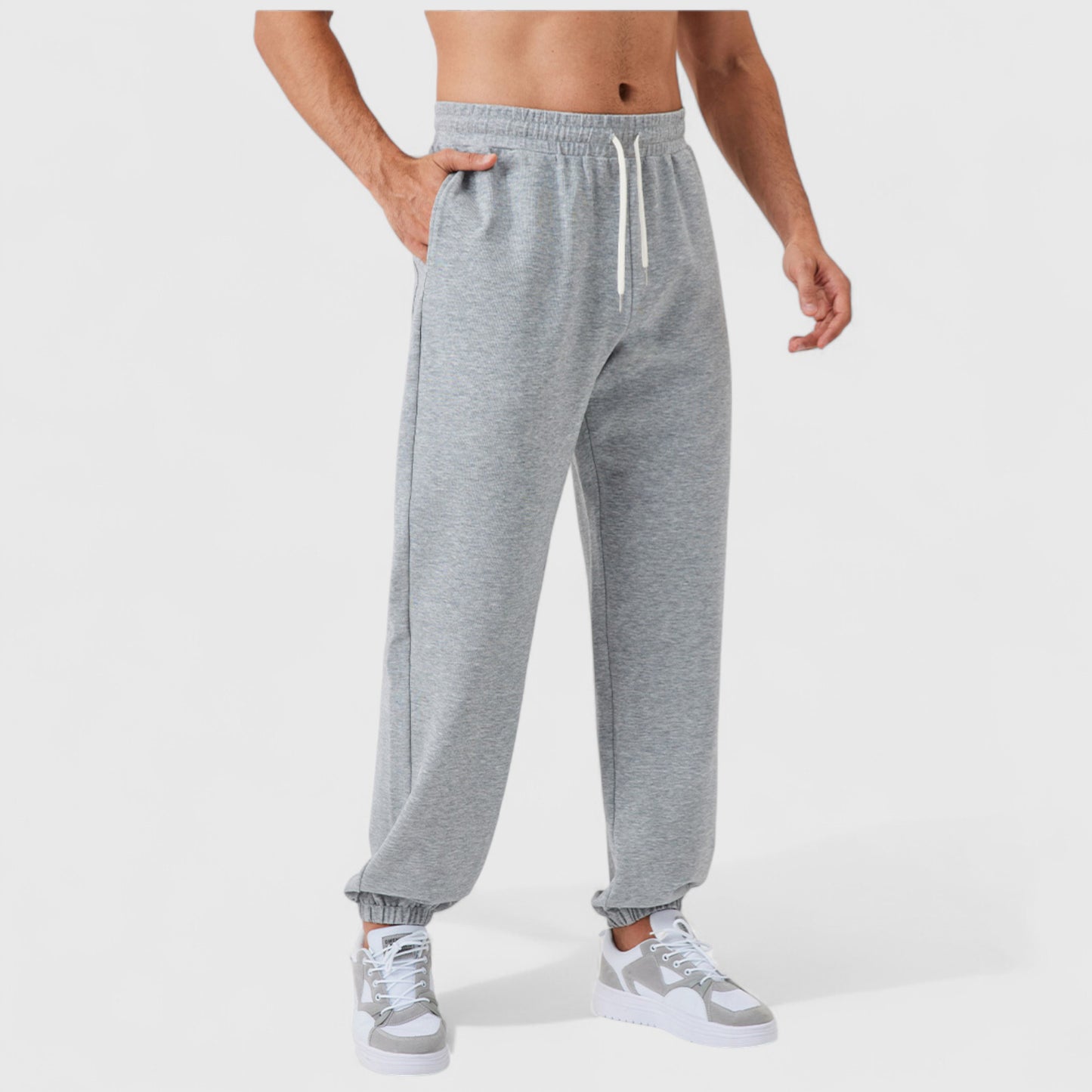 Anna-Kaci Active Men's Jogger Pants with Drawstring Waistband and Elastic Cuffs for Active Comfort
