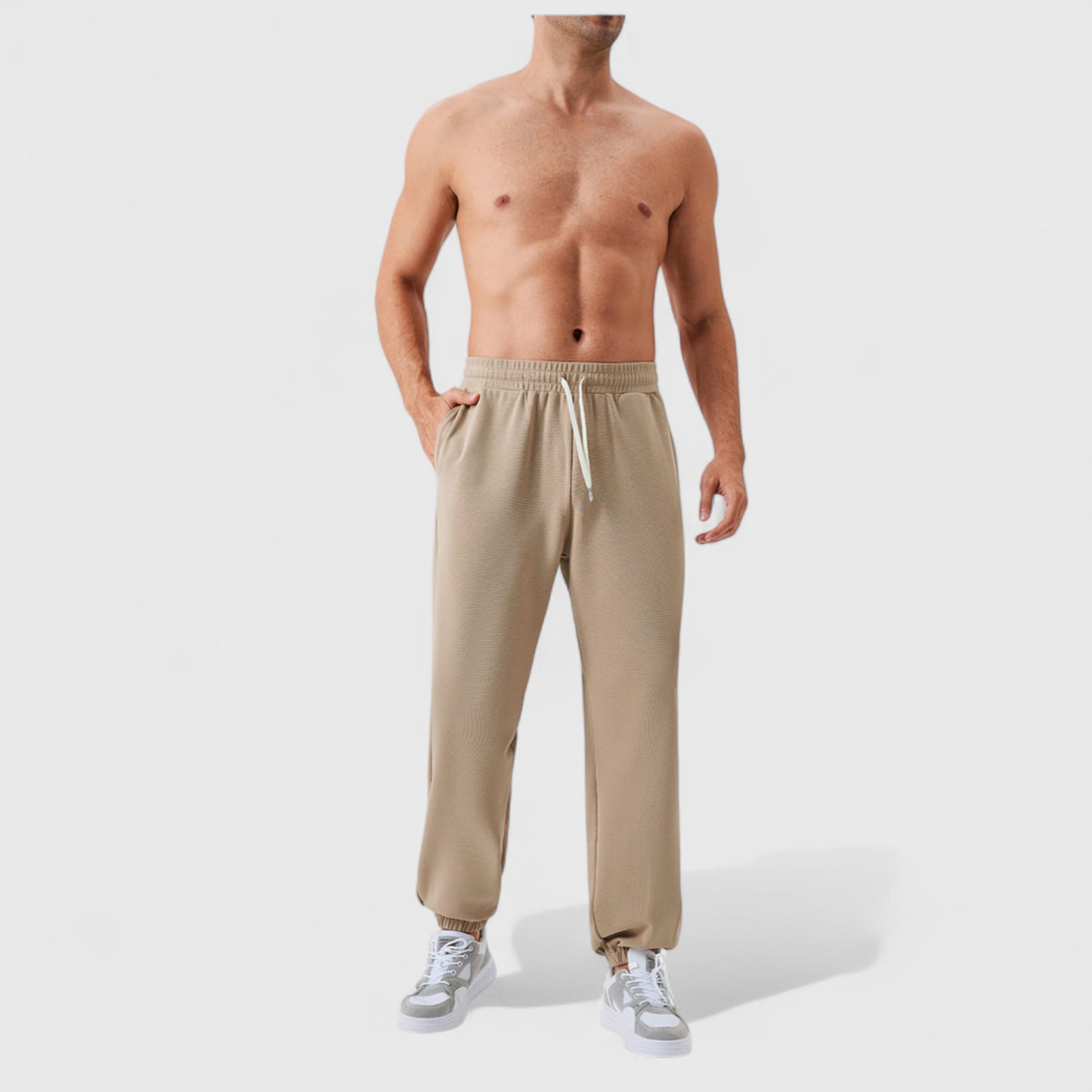 Anna-Kaci Active Men's Jogger Pants with Drawstring Waistband and Elastic Cuffs for Active Comfort