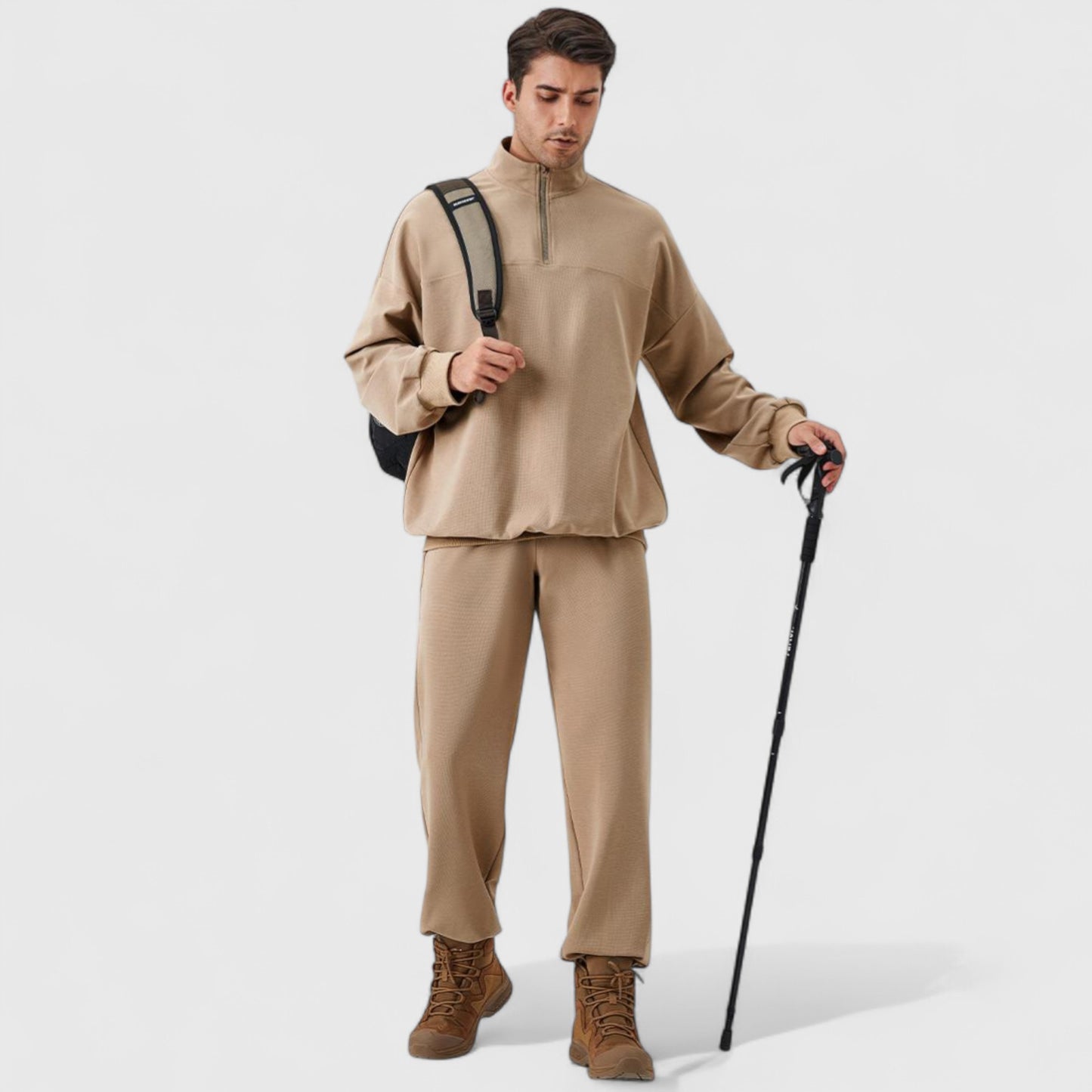 Anna-Kaci Active Men's Jogger Pants with Drawstring Waistband and Elastic Cuffs for Active Comfort