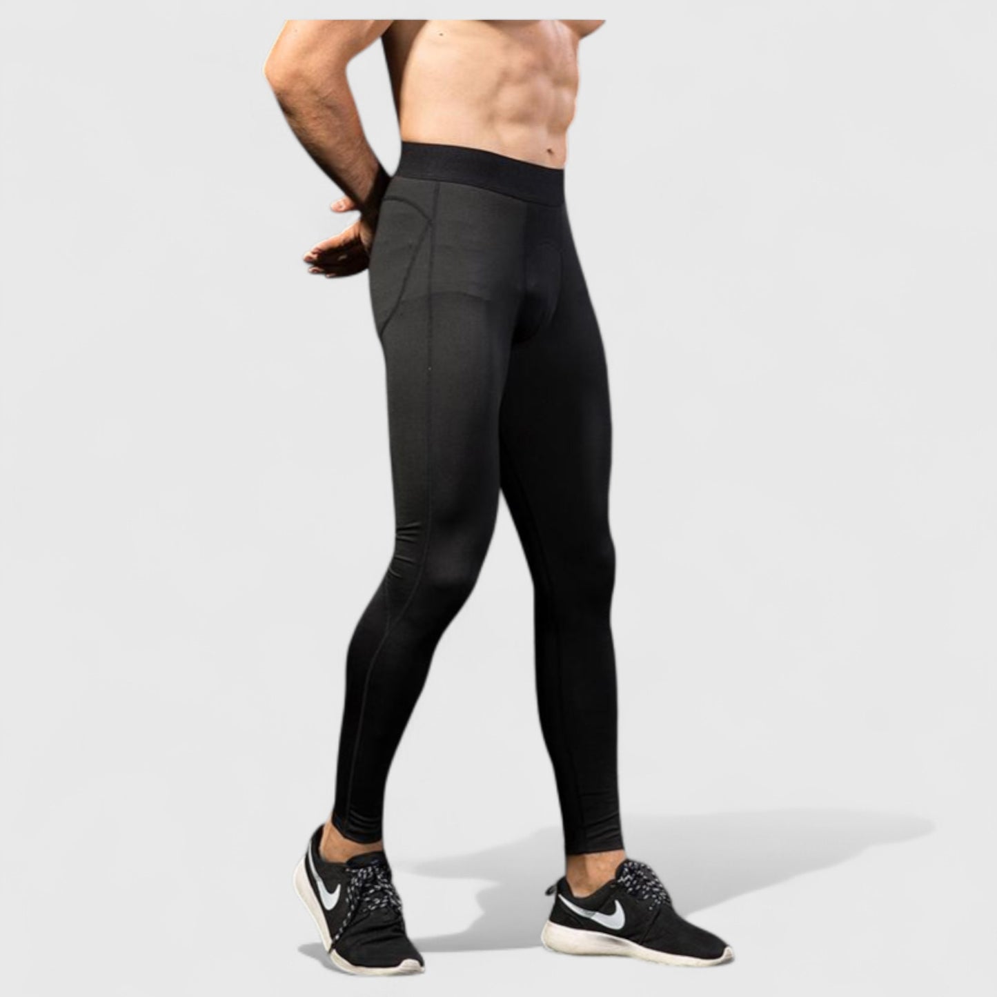 Anna-Kaci Active Men's Performance Leggings with Contoured Support Pouch and Seamless Fit for Training and Recovery