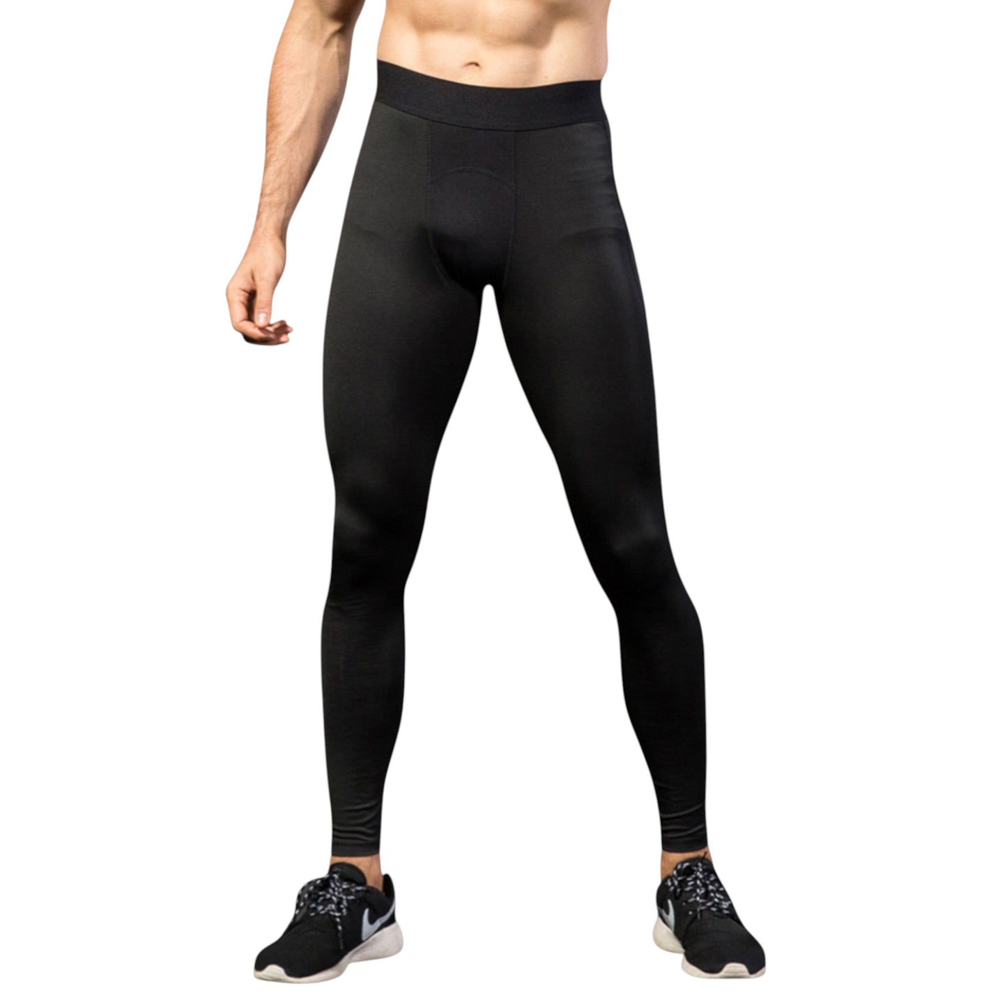 Anna-Kaci Active Men's Performance Leggings with Contoured Support Pouch and Seamless Fit for Training and Recovery