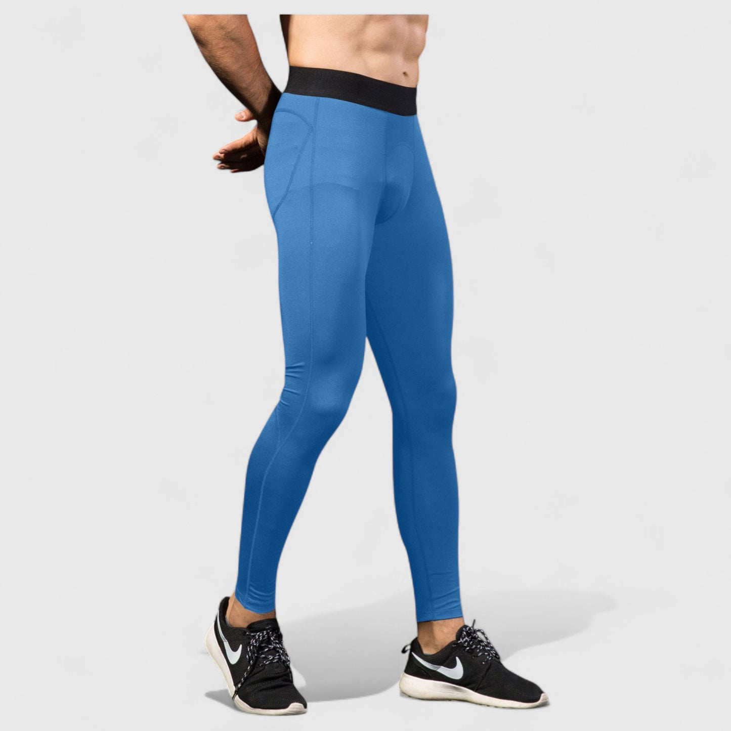 Anna-Kaci Active Men's Performance Leggings with Contoured Support Pouch and Seamless Fit for Training and Recovery