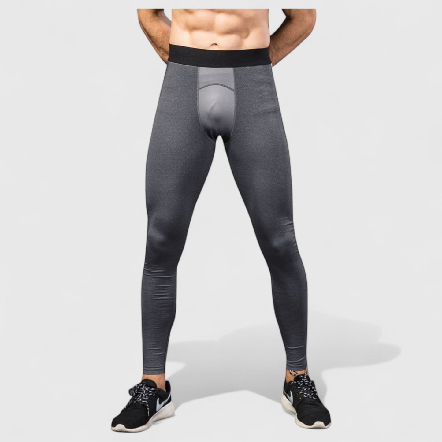 Anna-Kaci Active Men's Performance Leggings with Contoured Support Pouch and Seamless Fit for Training and Recovery