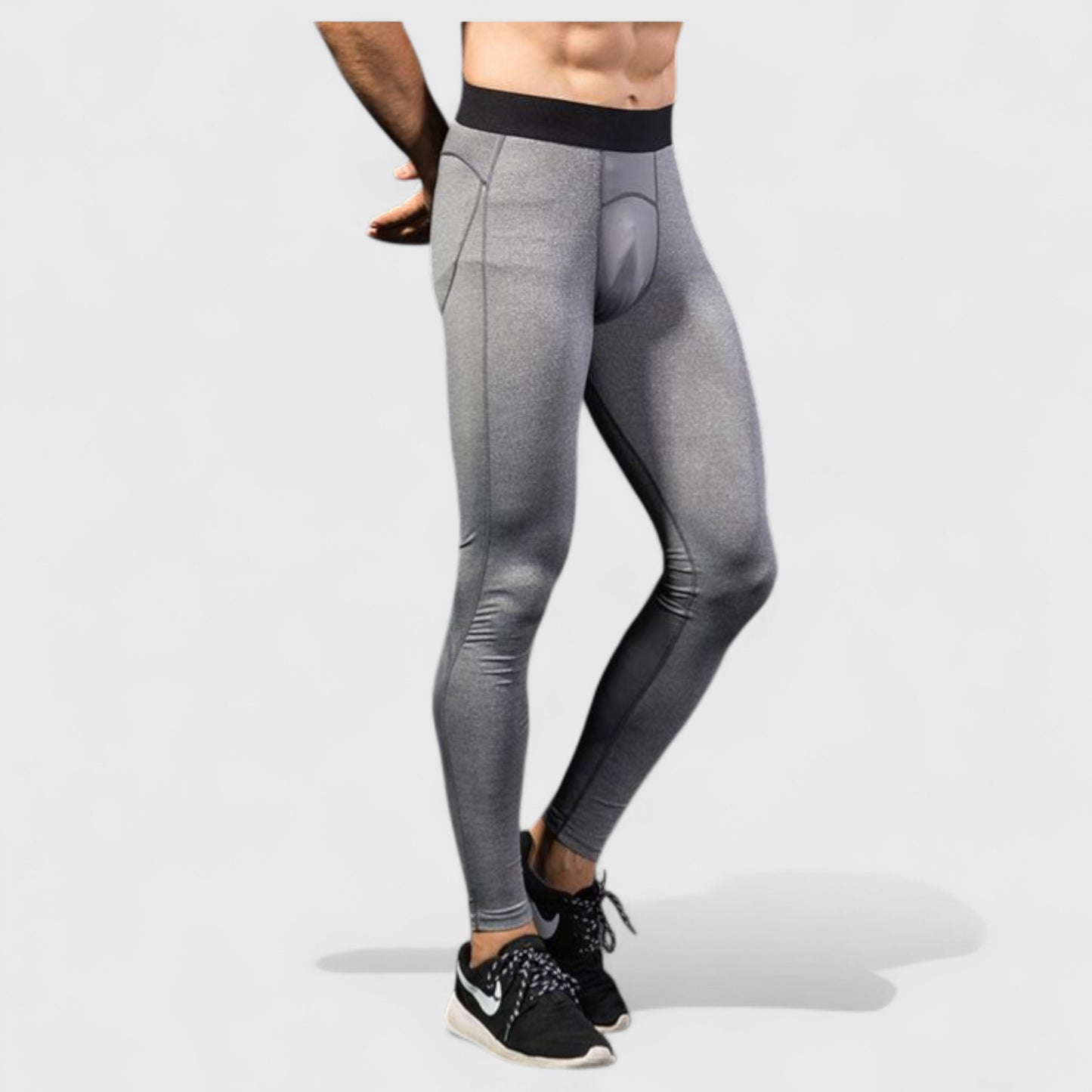 Anna-Kaci Active Men's Performance Leggings with Contoured Support Pouch and Seamless Fit for Training and Recovery