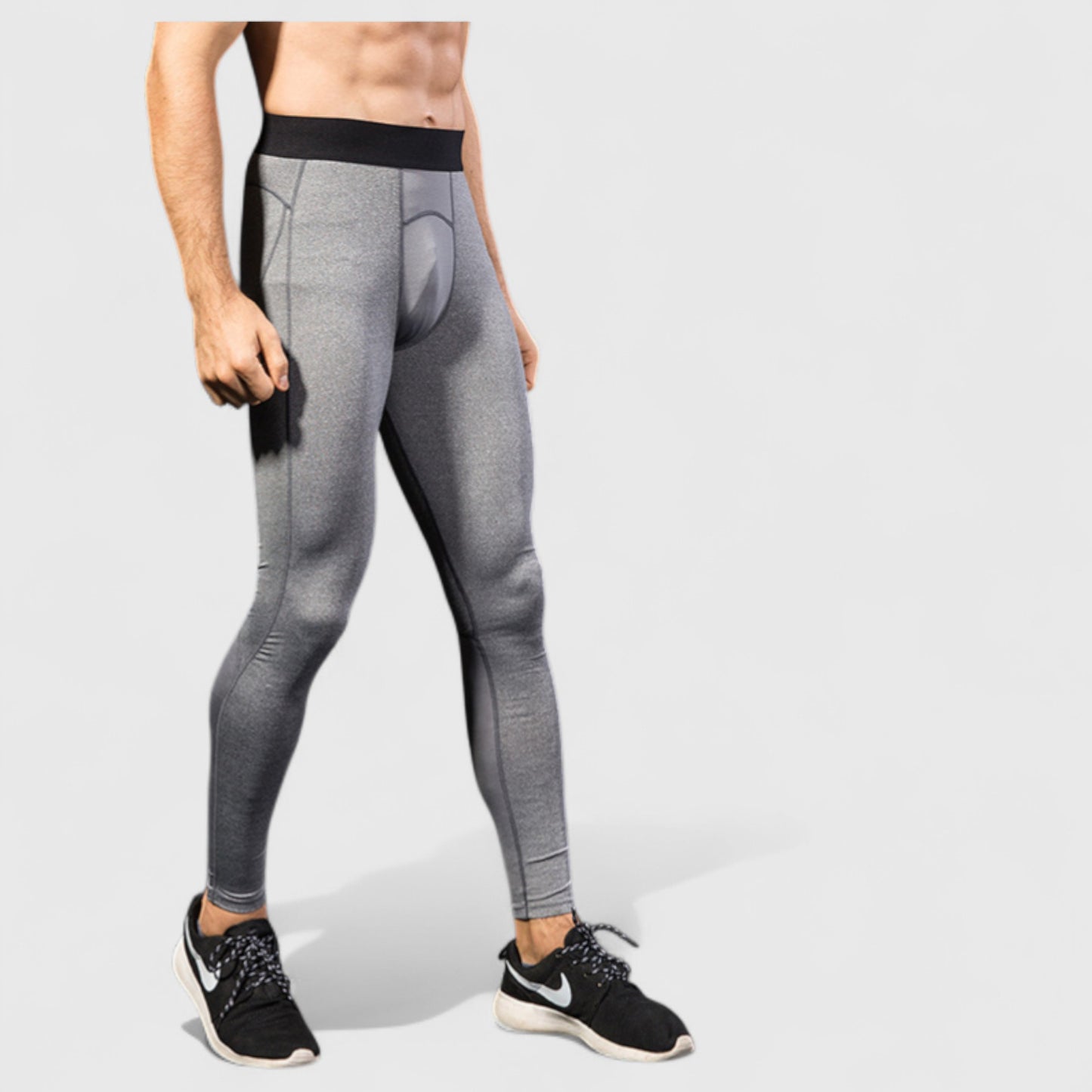Anna-Kaci Active Men's Performance Leggings with Contoured Support Pouch and Seamless Fit for Training and Recovery