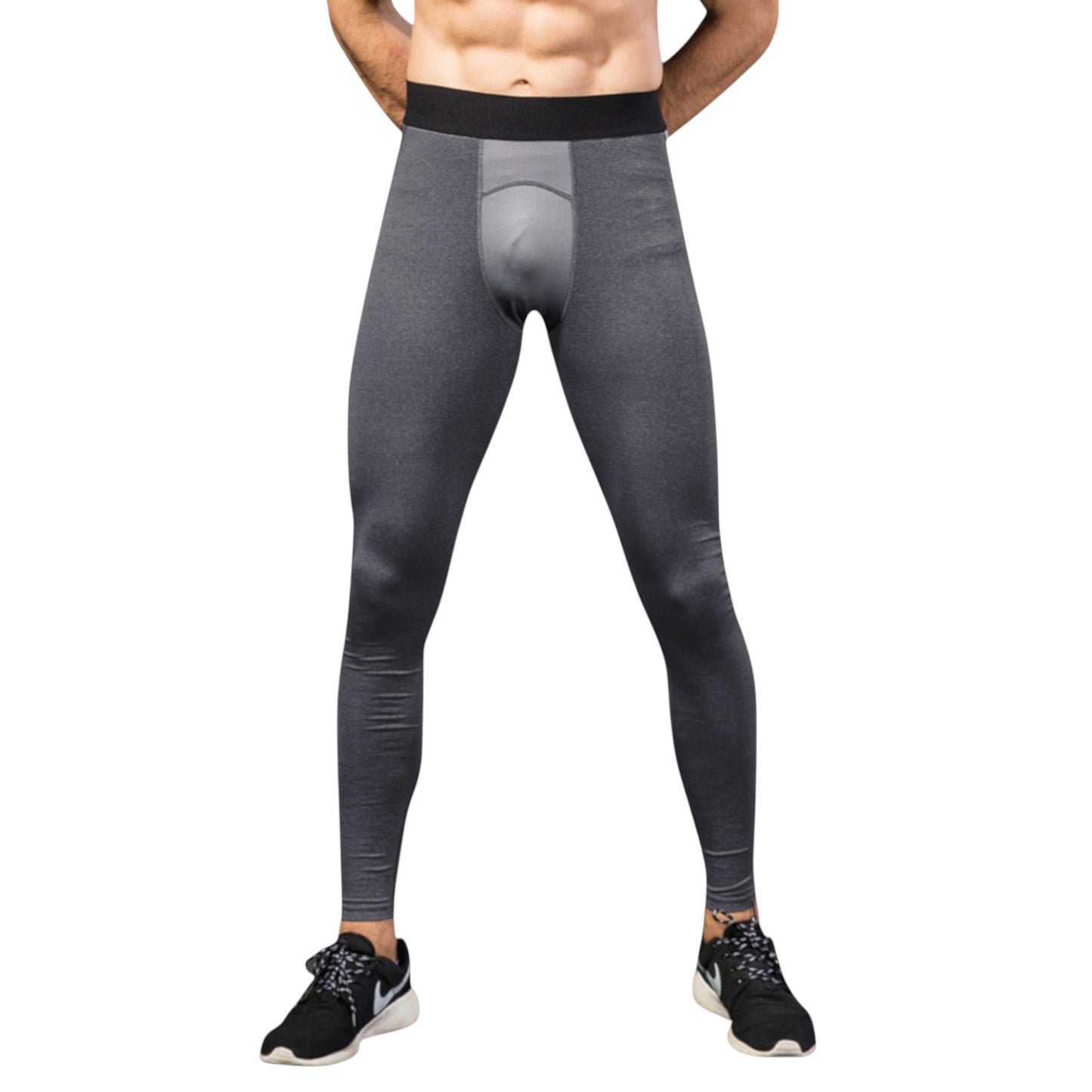 Anna-Kaci Active Men's Performance Leggings with Contoured Support Pouch and Seamless Fit for Training and Recovery