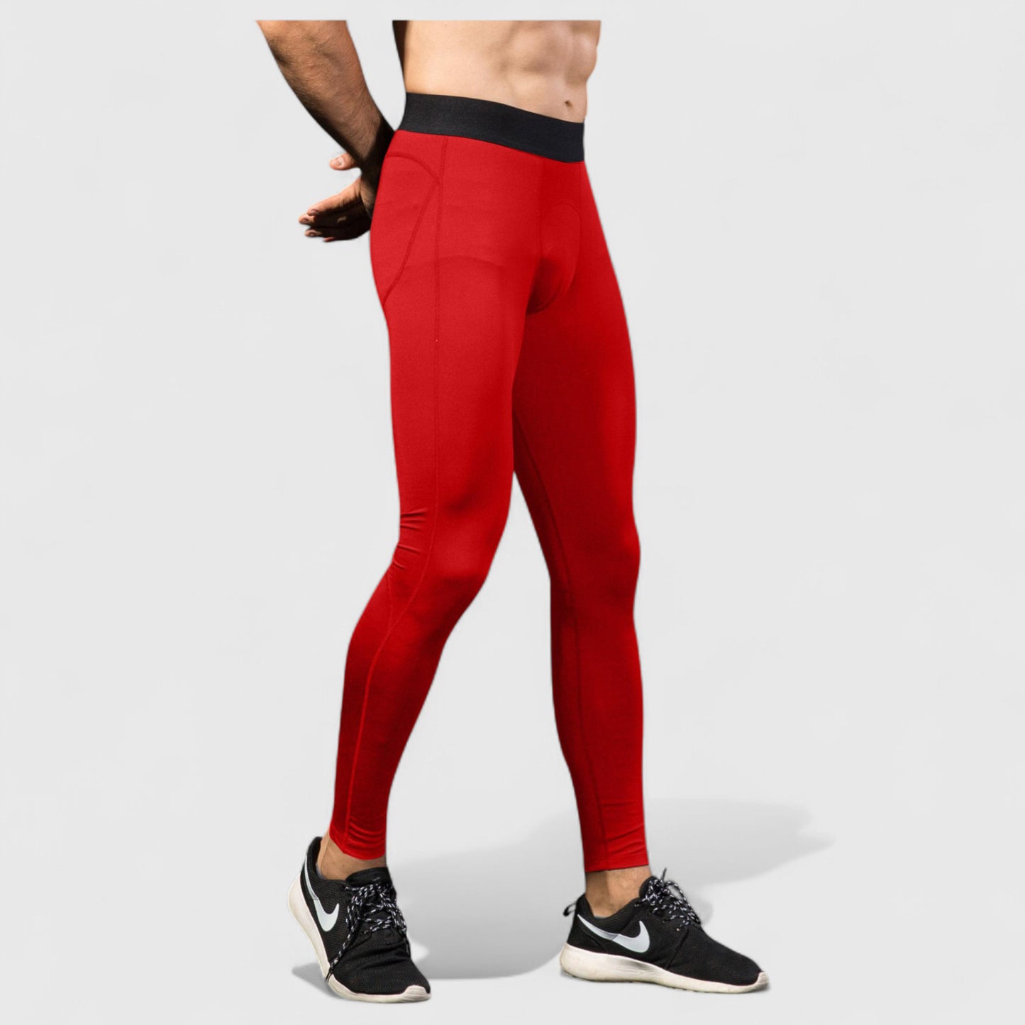 Anna-Kaci Active Men's Performance Leggings with Contoured Support Pouch and Seamless Fit for Training and Recovery