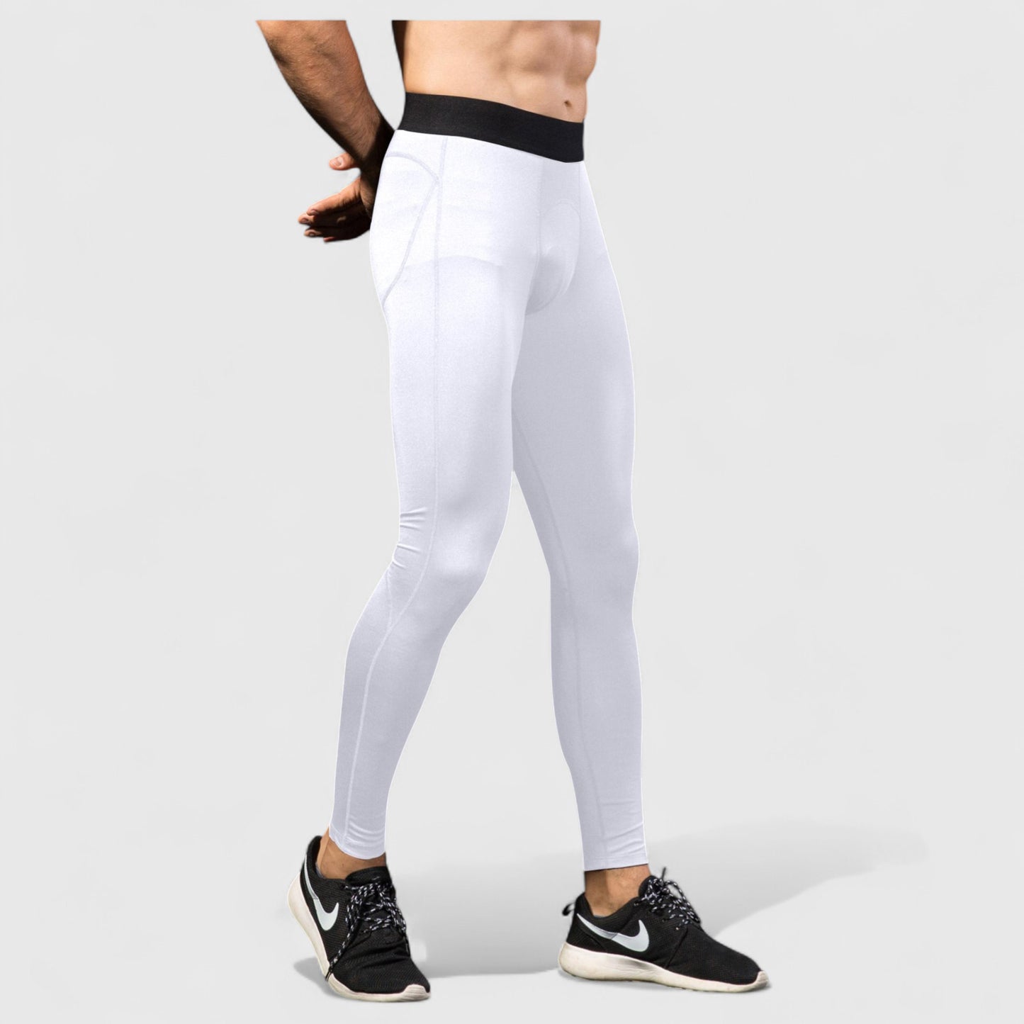 Anna-Kaci Active Men's Performance Leggings with Contoured Support Pouch and Seamless Fit for Training and Recovery