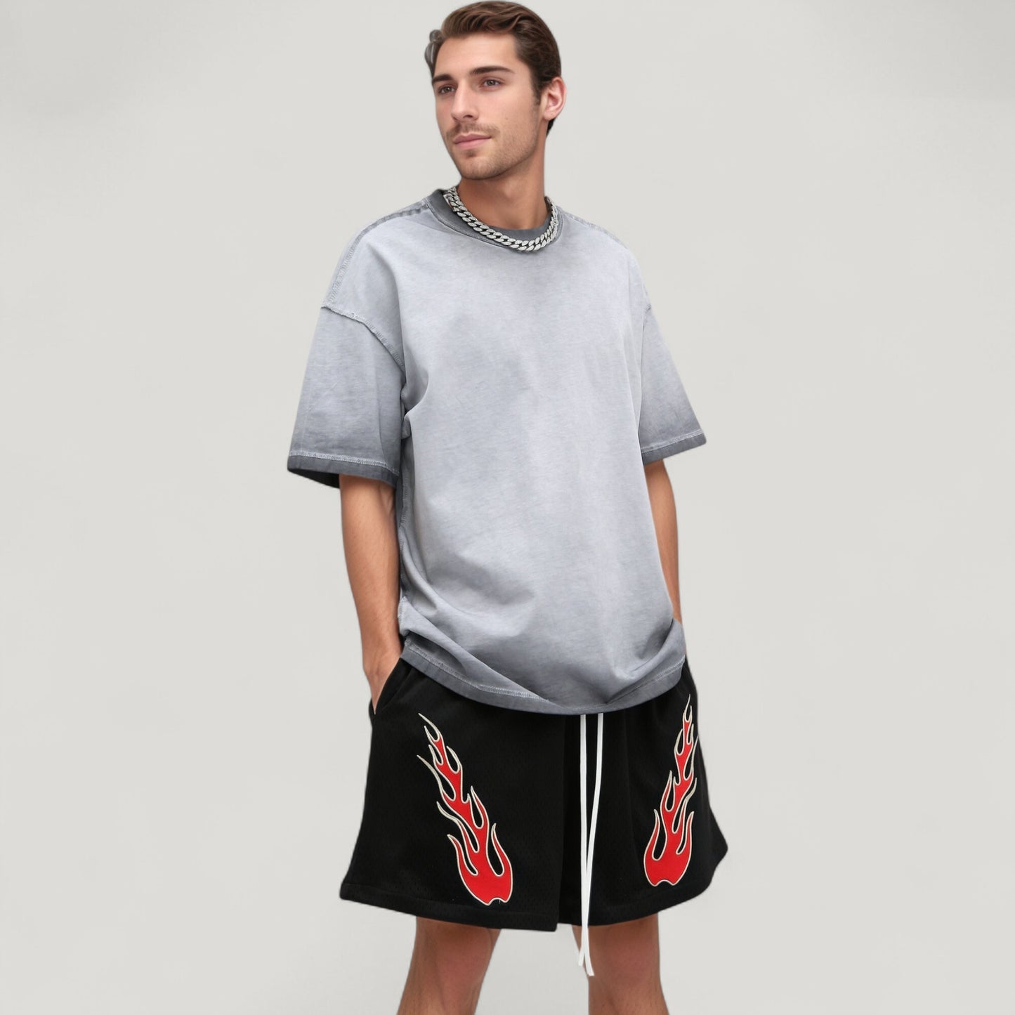 Anna-Kaci Active Men's Gradient Short Sleeve Crew Neck T-Shirt with Relaxed Fit and Minimalist Design