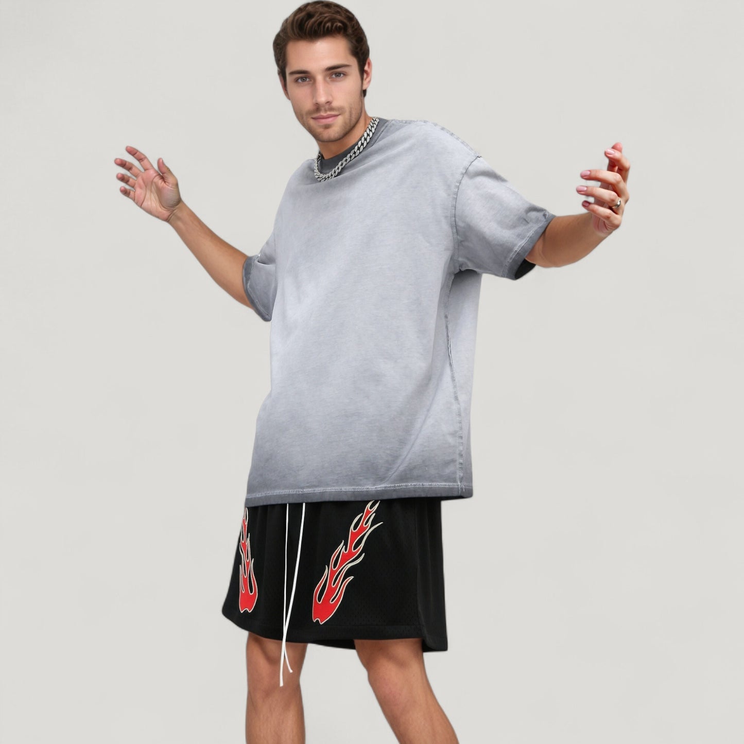 Anna-Kaci Active Men's Gradient Short Sleeve Crew Neck T-Shirt with Relaxed Fit and Minimalist Design