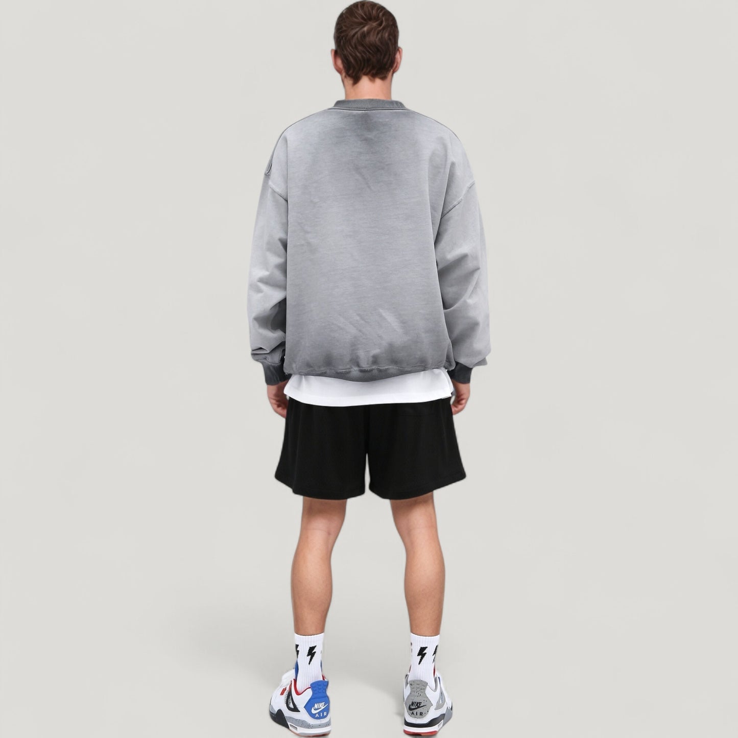 Anna-Kaci Active Men's Oversized Crew Neck Long Sleeve Sweatshirt with Dropped Shoulders and Relaxed Fit