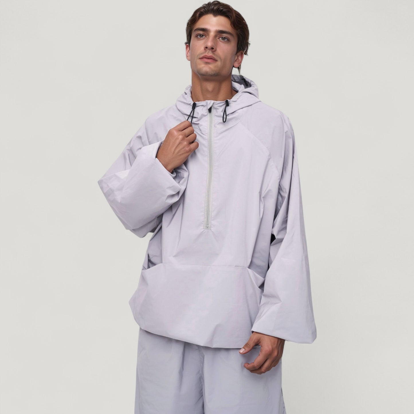 Anna-Kaci Active Men's Lightweight Hooded Sun Protection Pullover with Half Zip and Relaxed Fit