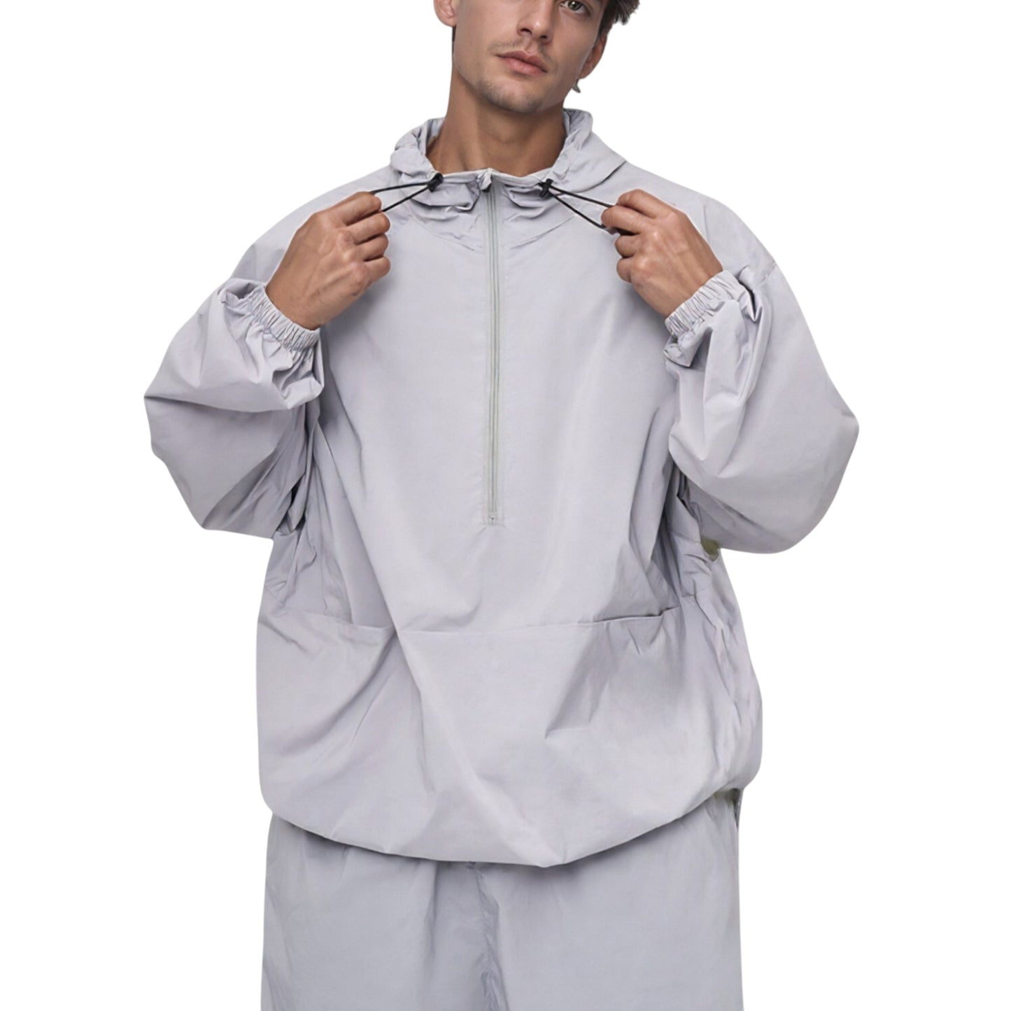 Anna-Kaci Active Men's Lightweight Hooded Sun Protection Pullover with Half Zip and Relaxed Fit