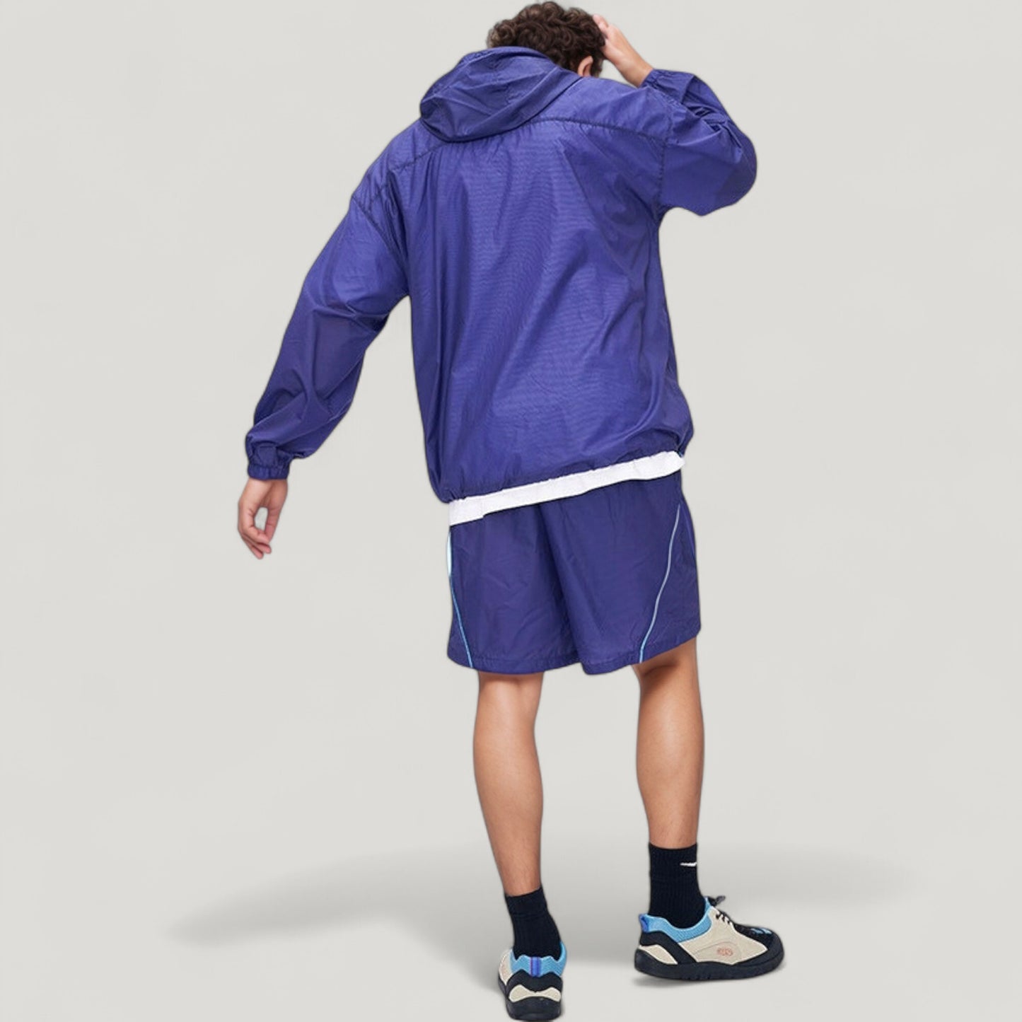Anna-Kaci Active Men's Lightweight Full Zip Hooded Sun Protection Jacket with Contrast Trim and Relaxed Fit