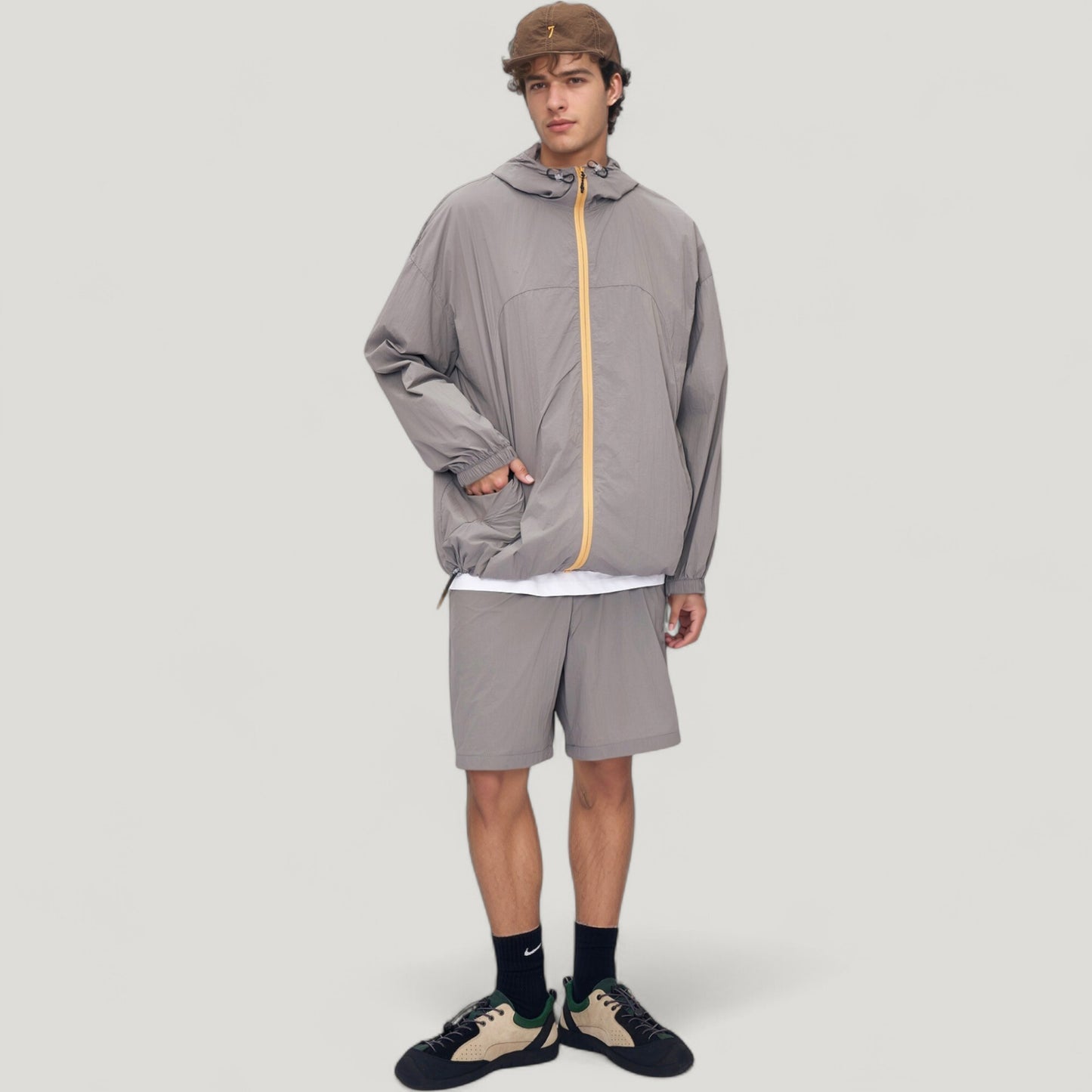 Anna-Kaci Active Men's Lightweight Full Zip Hooded Sun Protection Jacket with Adjustable Drawstring and Relaxed Fit